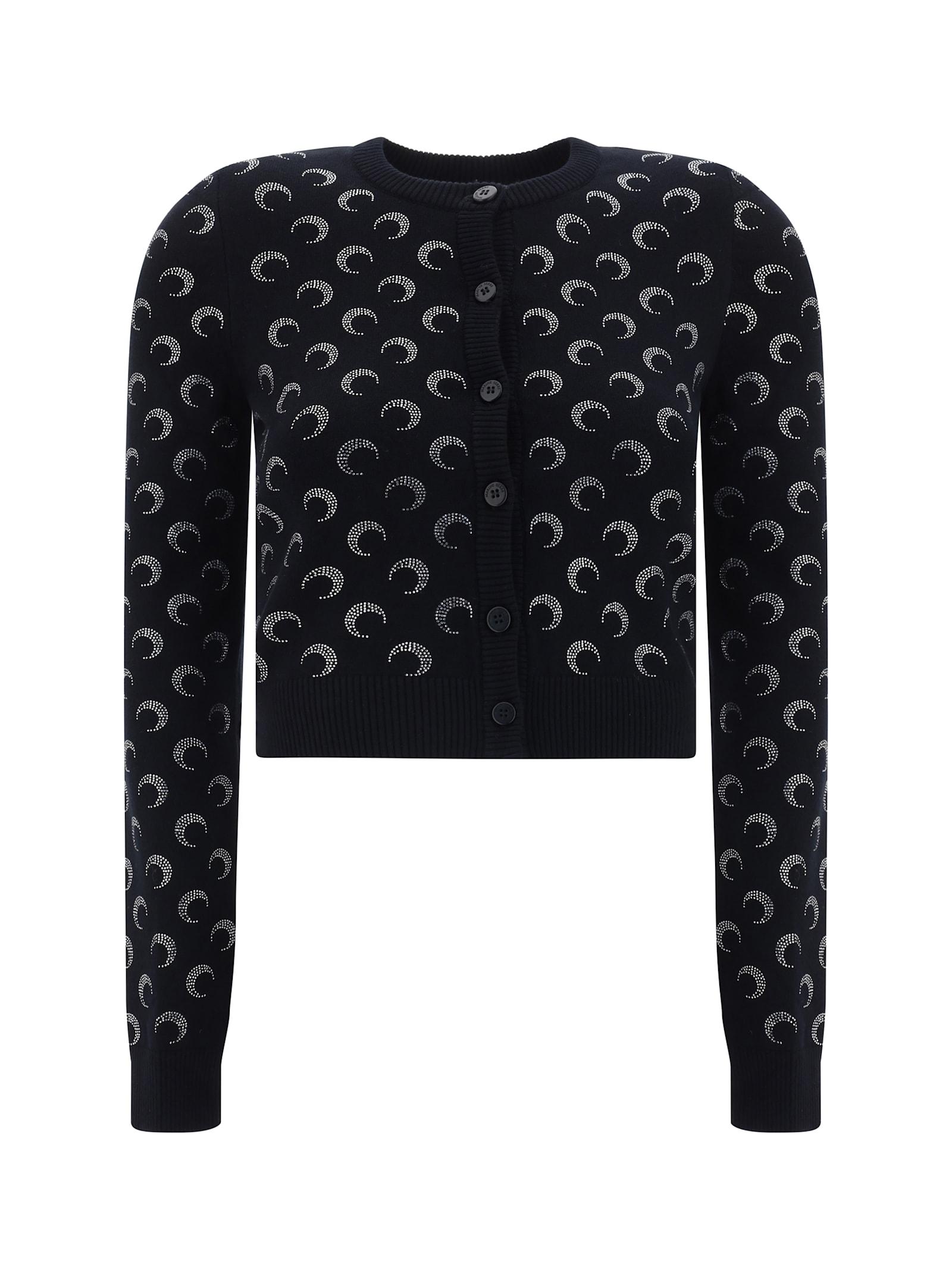 Marine Serre Moon Strass Cardigan in Black