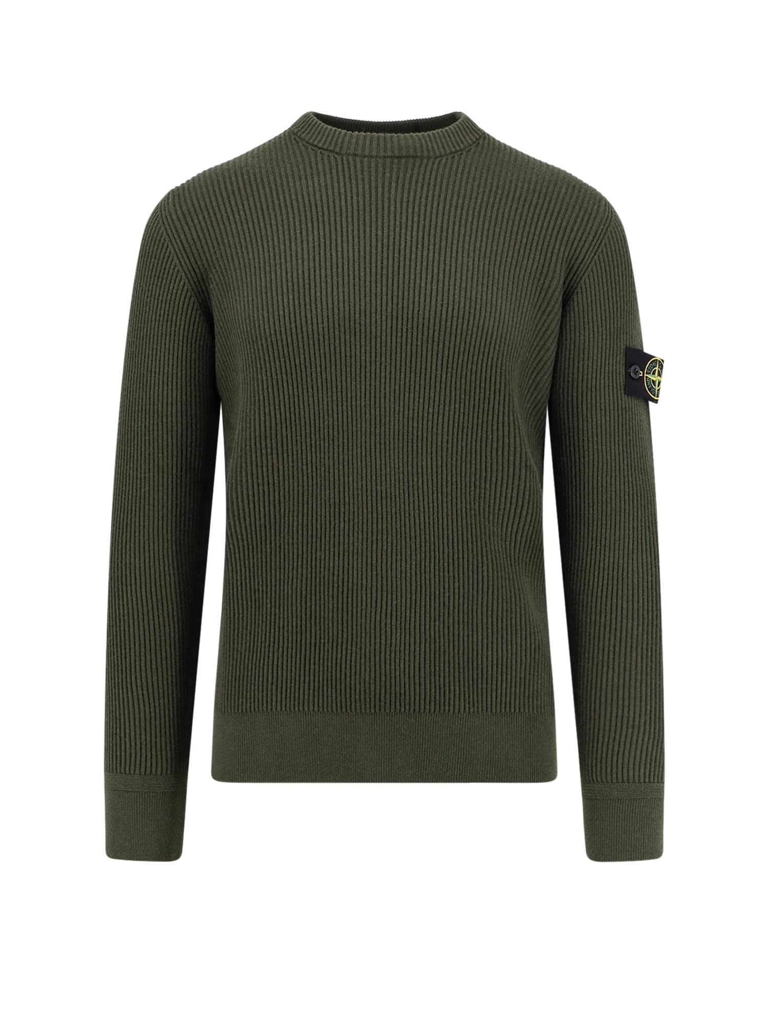 Stone Island Military Green Wool Knitwear