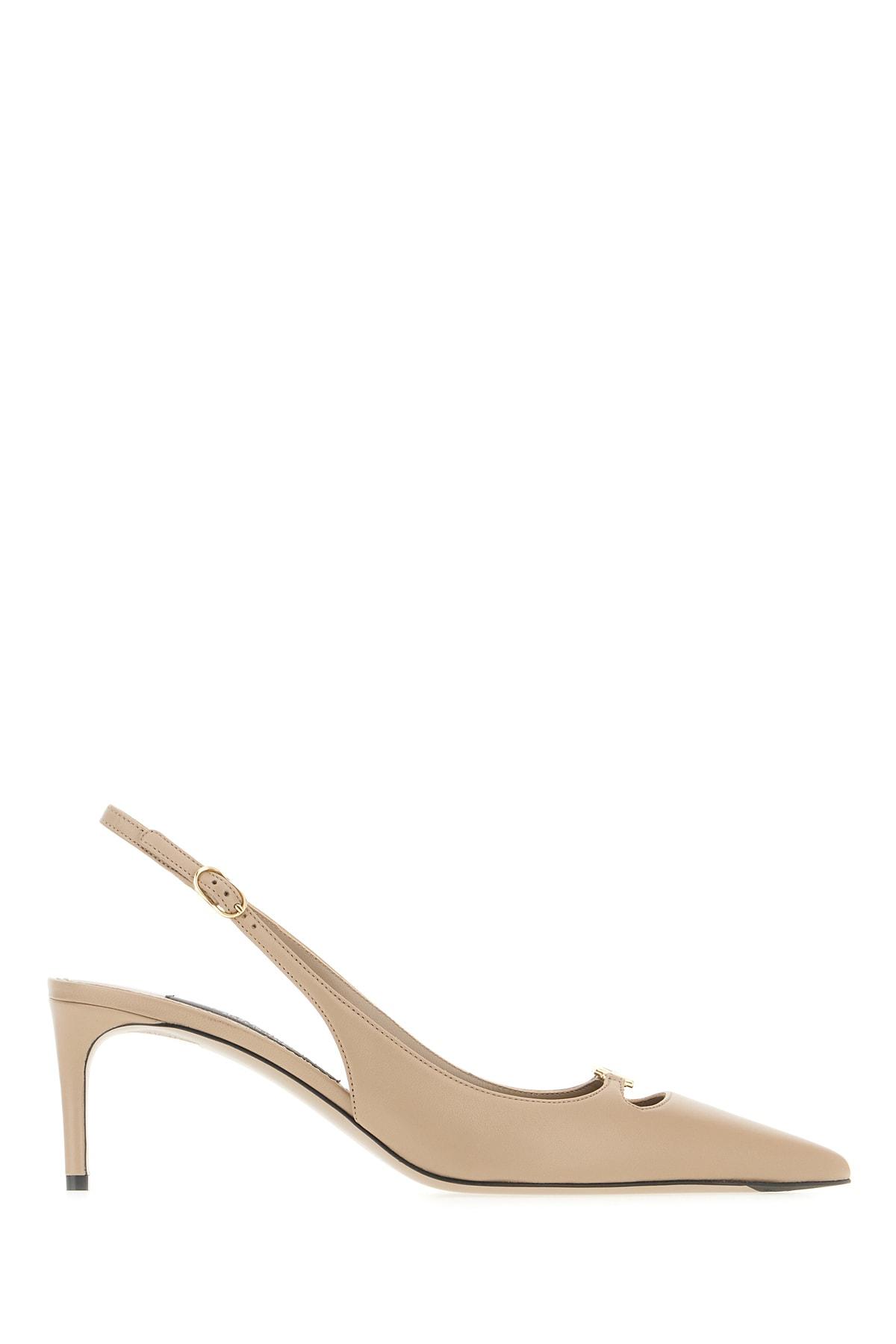 Dolce & Gabbana Cappuccino Leather Slingback