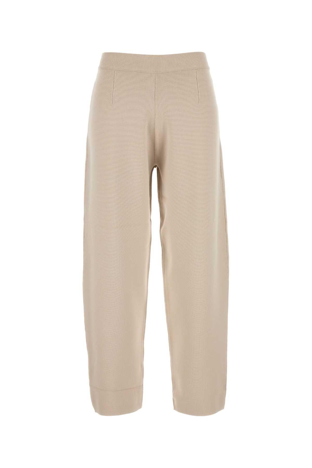 Max Mara Studio Sand Viscose Blend Dula Pant
