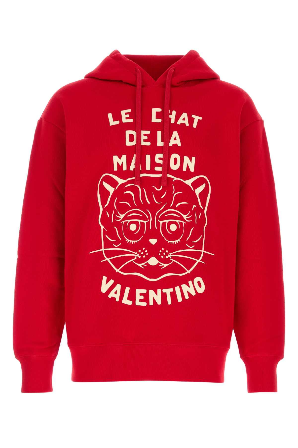 Valentino Garavani Red Cotton Sweatshirt