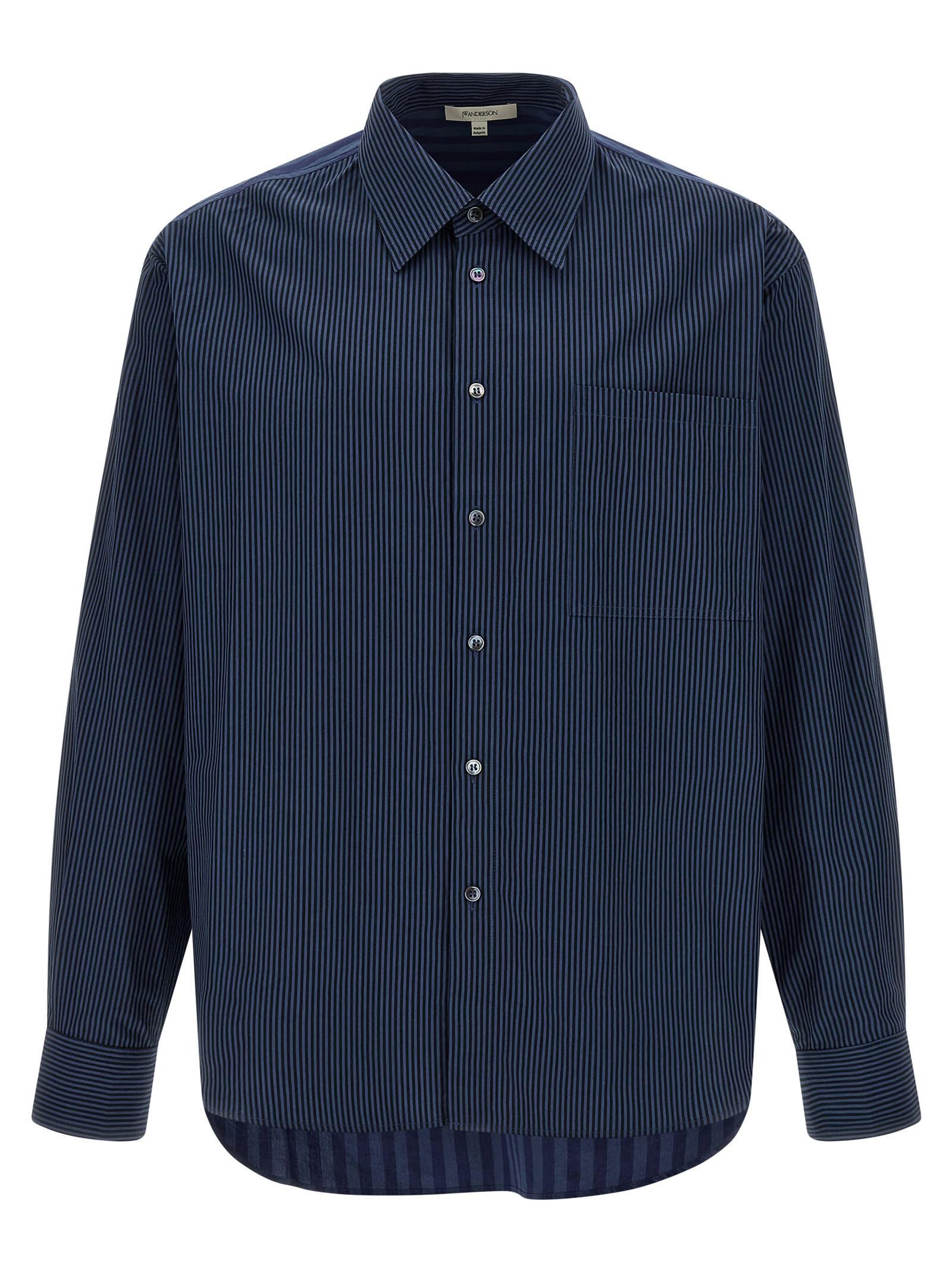 Jw Anderson Patchword Striped Shirt