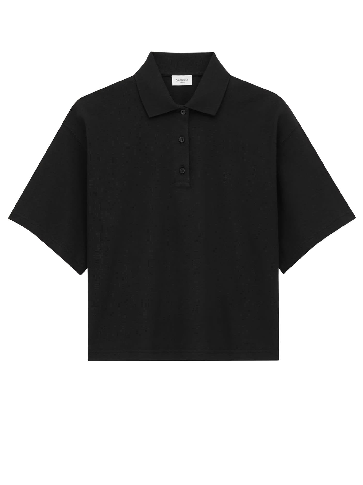 Saint Laurent Cotton Blend Polo Shirt