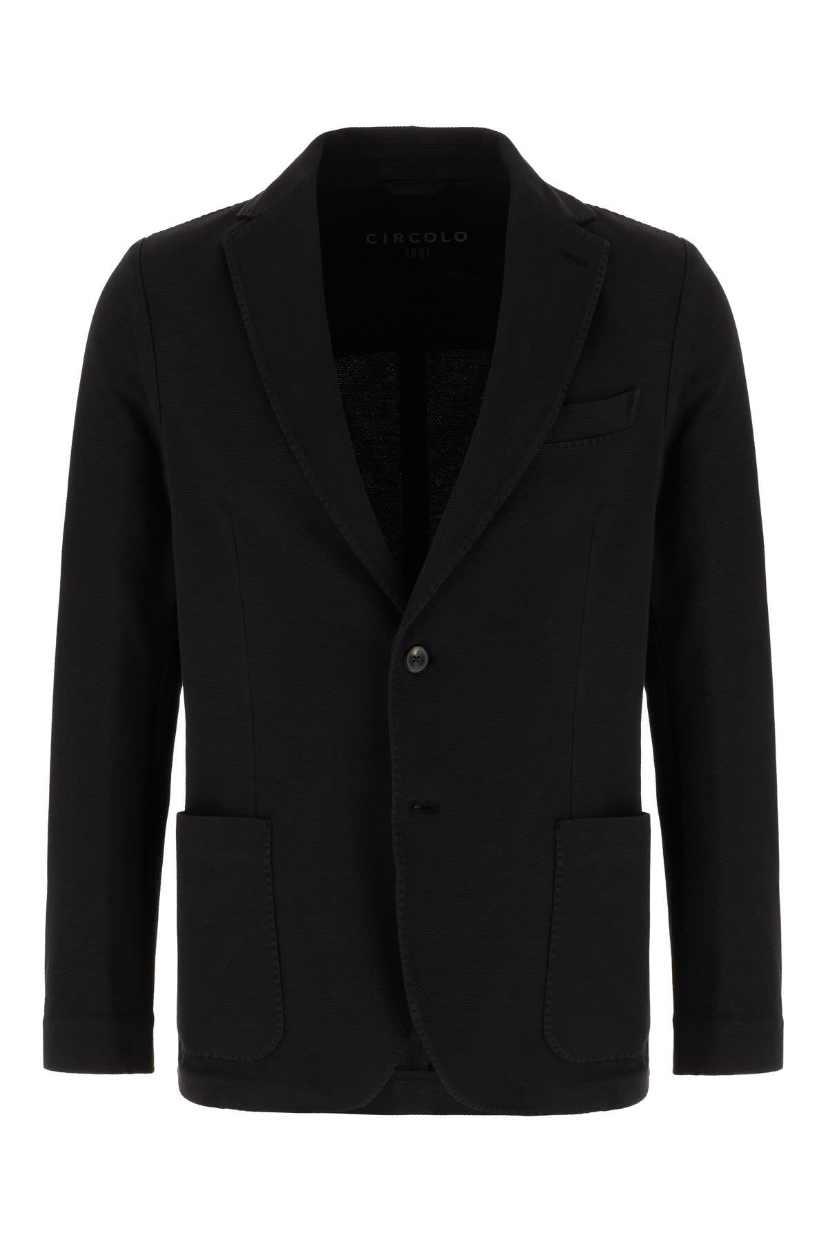 Circolo 1901 Black Stretch Cotton Blazer