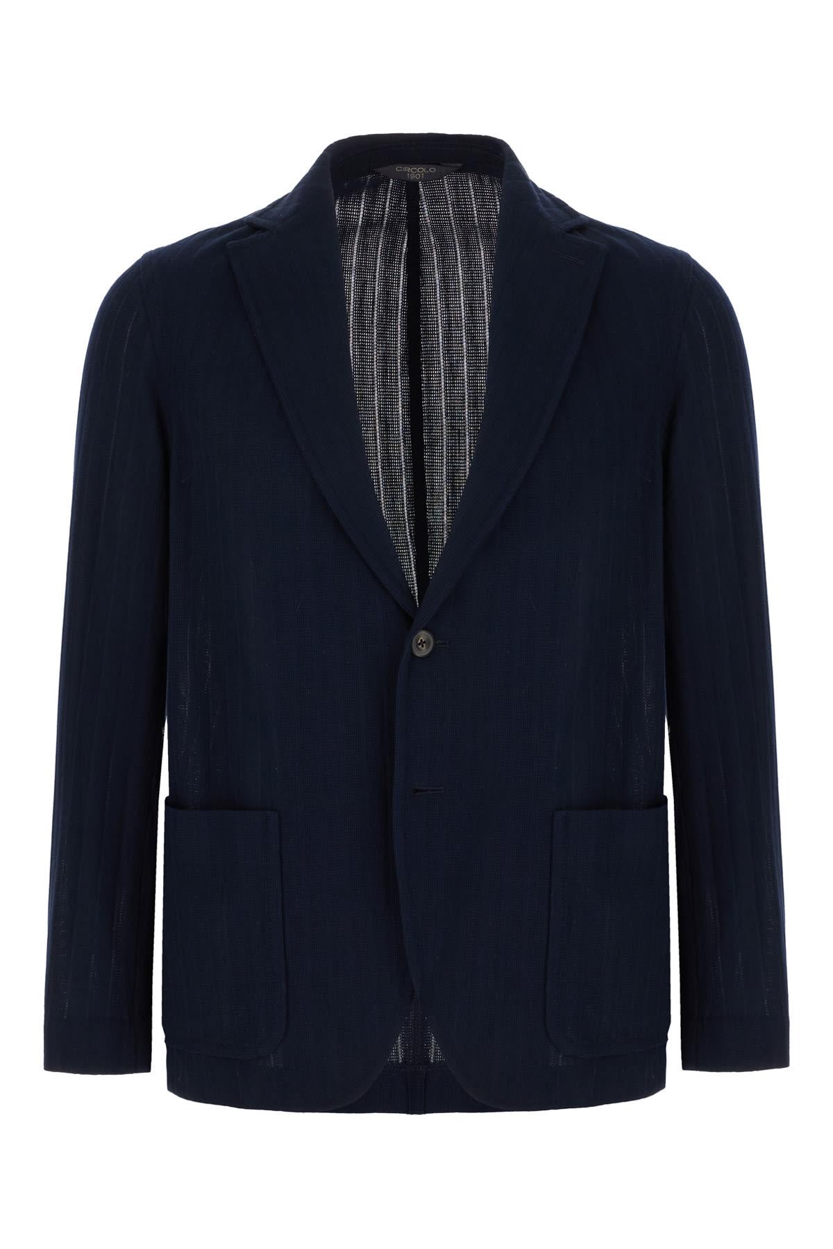 Circolo 1901 Navy Blue Cotton Blazer
