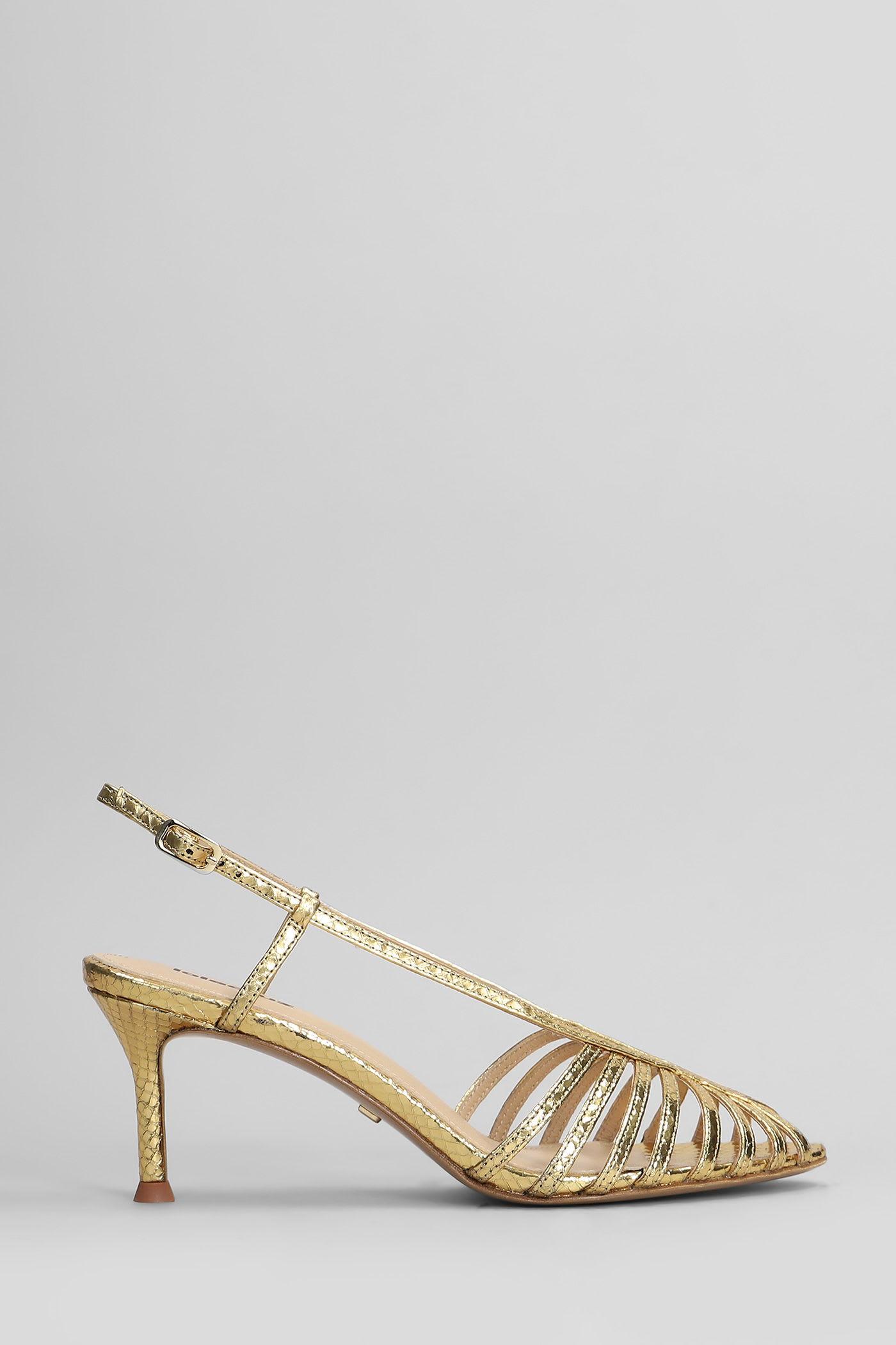 Lola Cruz Diana 65 Sandals in Gold and Silver Leather