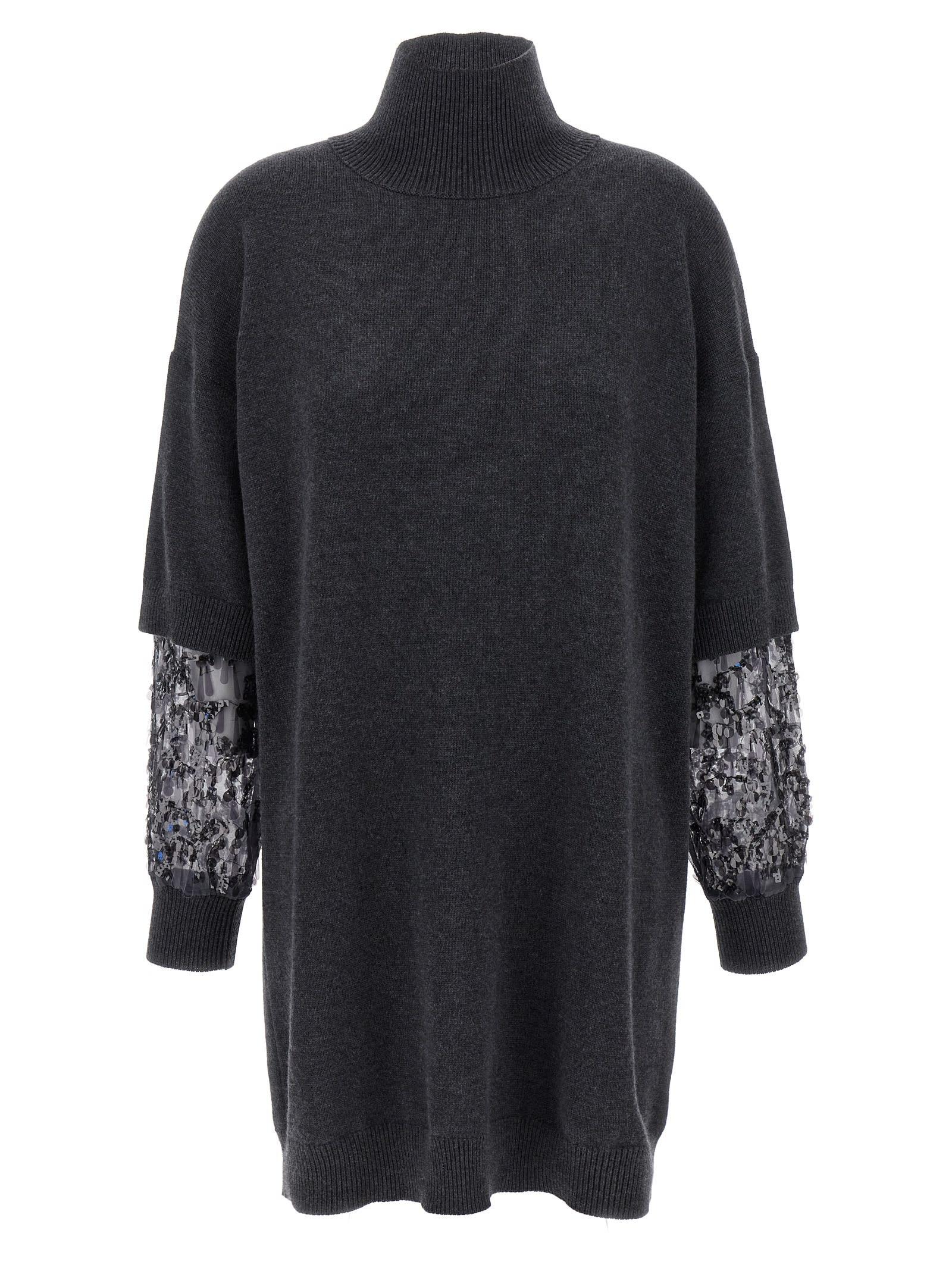 Brunello Cucinelli Sequin Sleeve Dress
