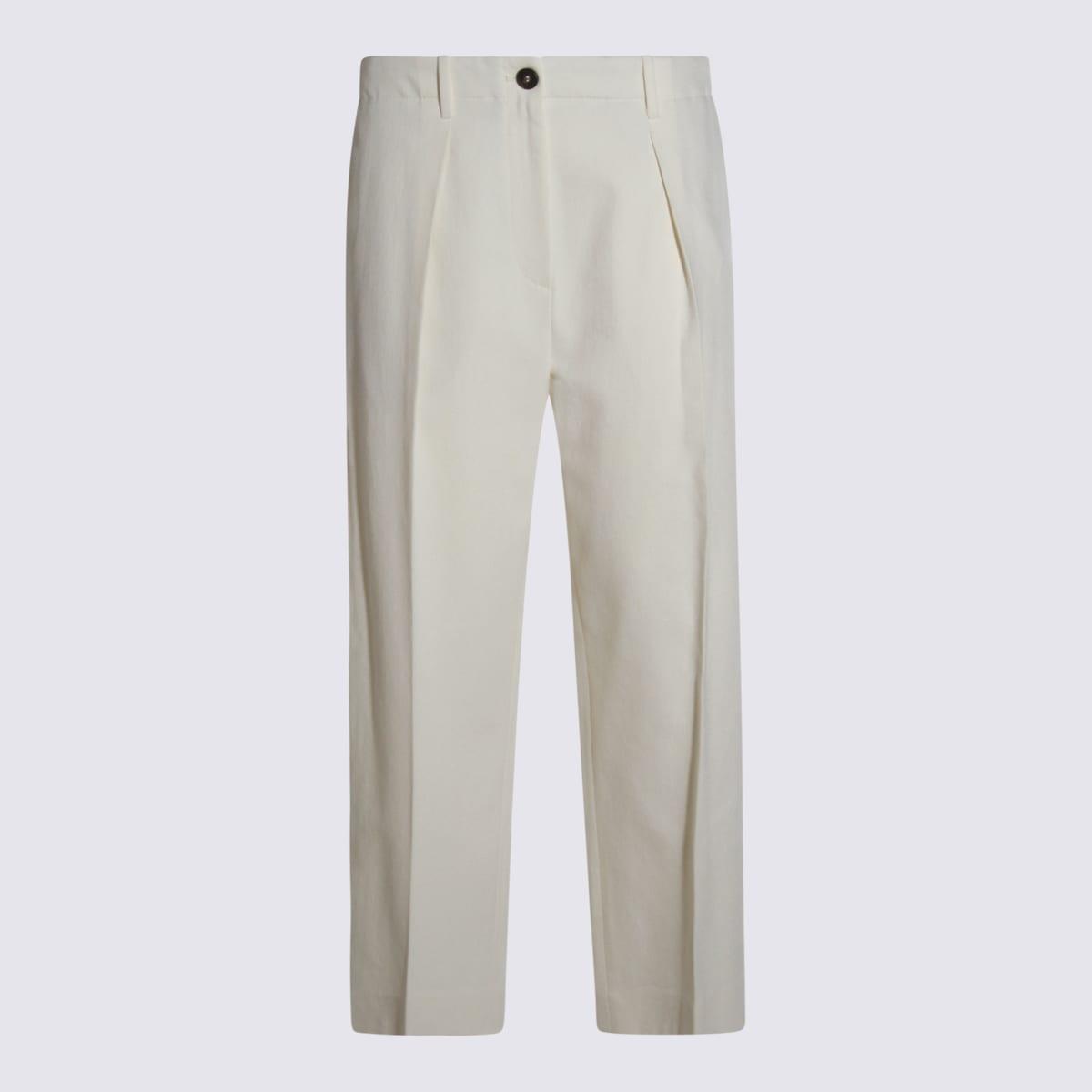 Brunello Cucinelli White Cotton Pants