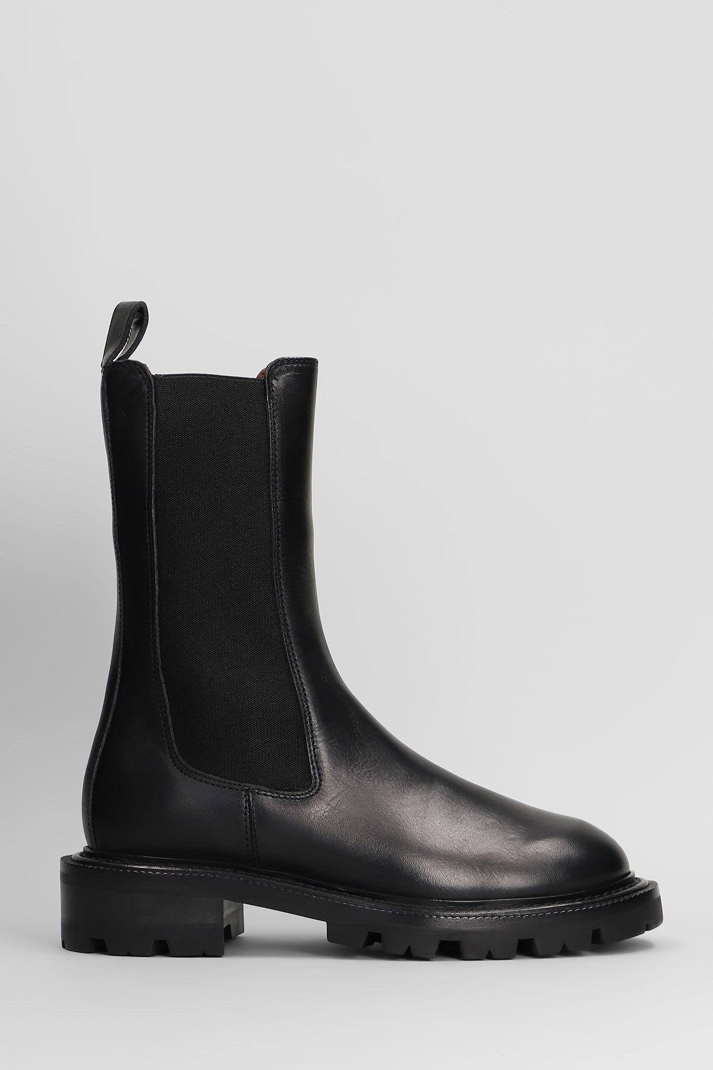 Paris Texas Napa Chelsea Boot Combat Boots in Black Leather