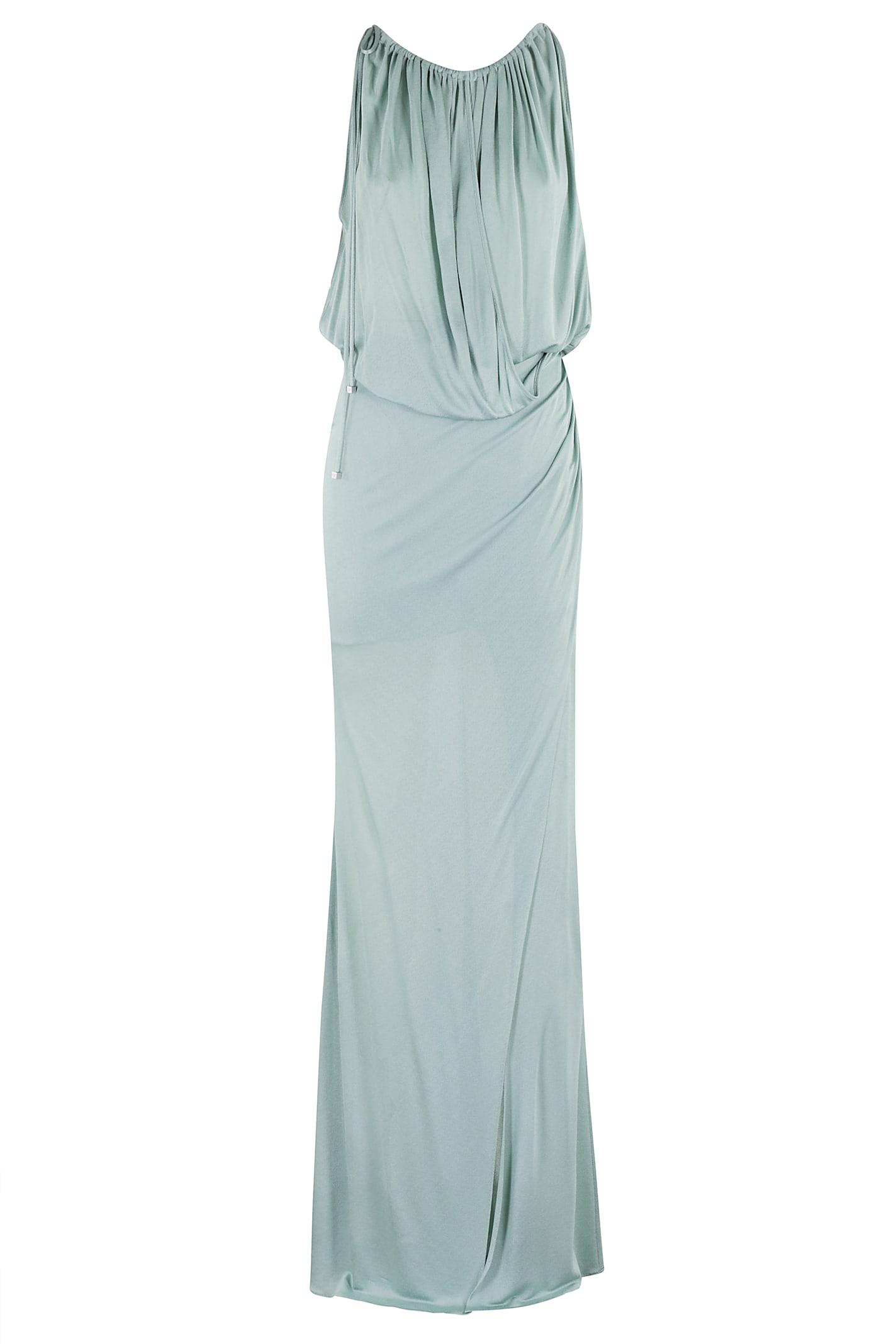 Blumarine Draped Jersey Long Dress