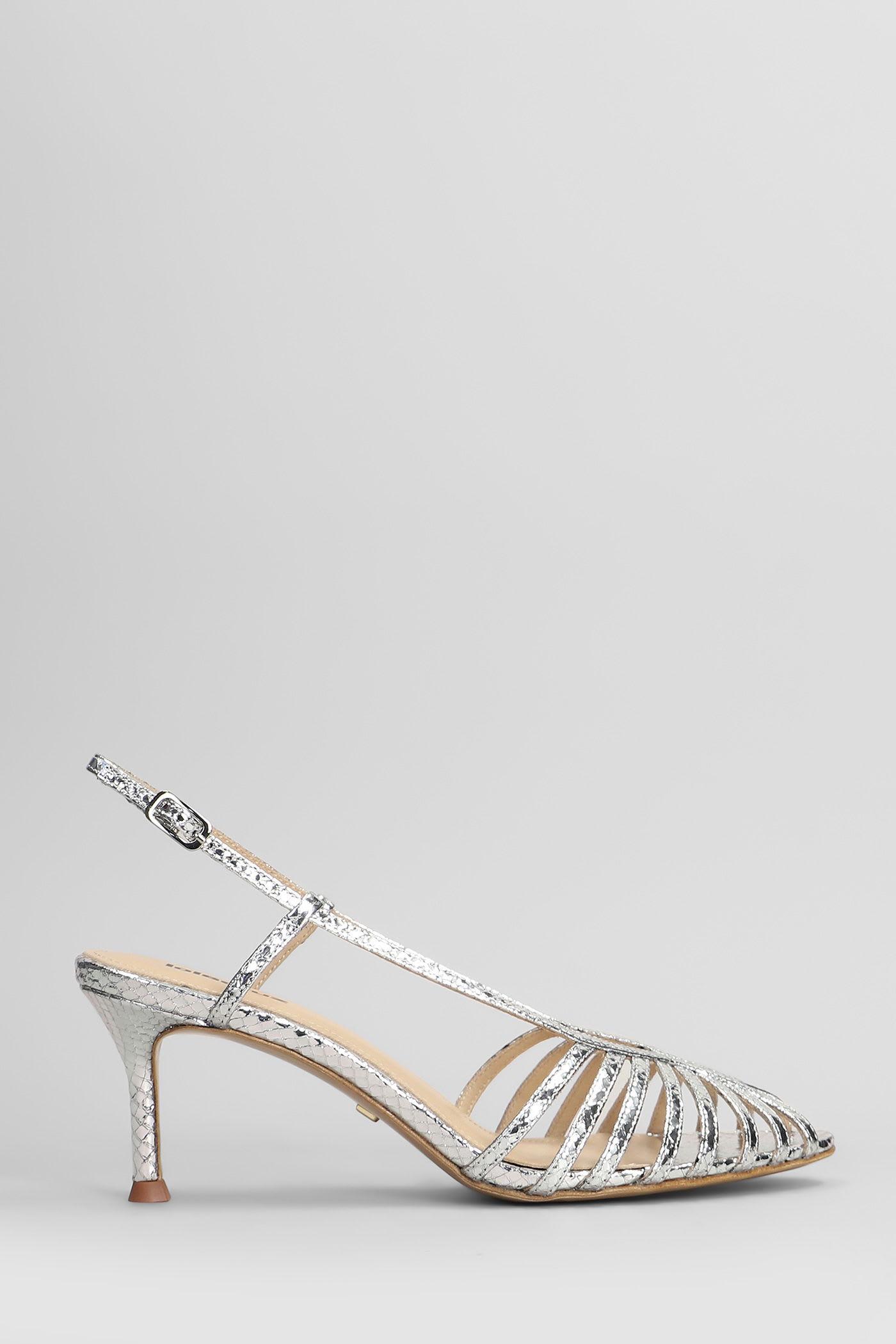 Lola Cruz Diana 65 Sandals in Gold and Silver Leather