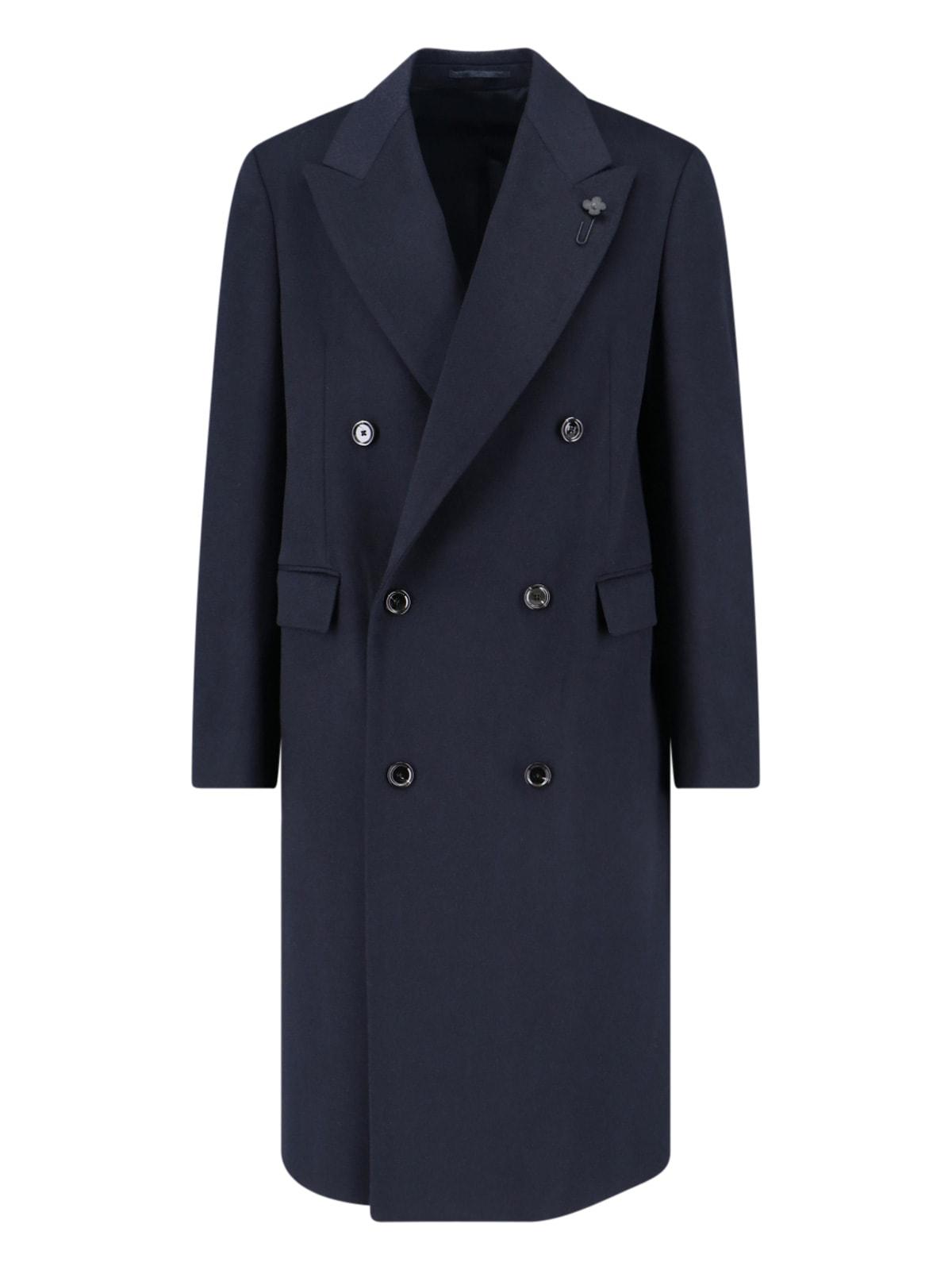 Lardini Double-breasted Virgin Wool Coat