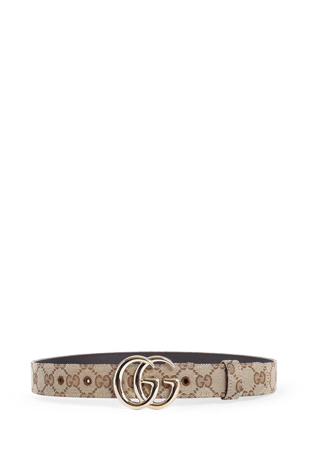 Gucci Women's GG Marmont Belt with Buckle in Beige