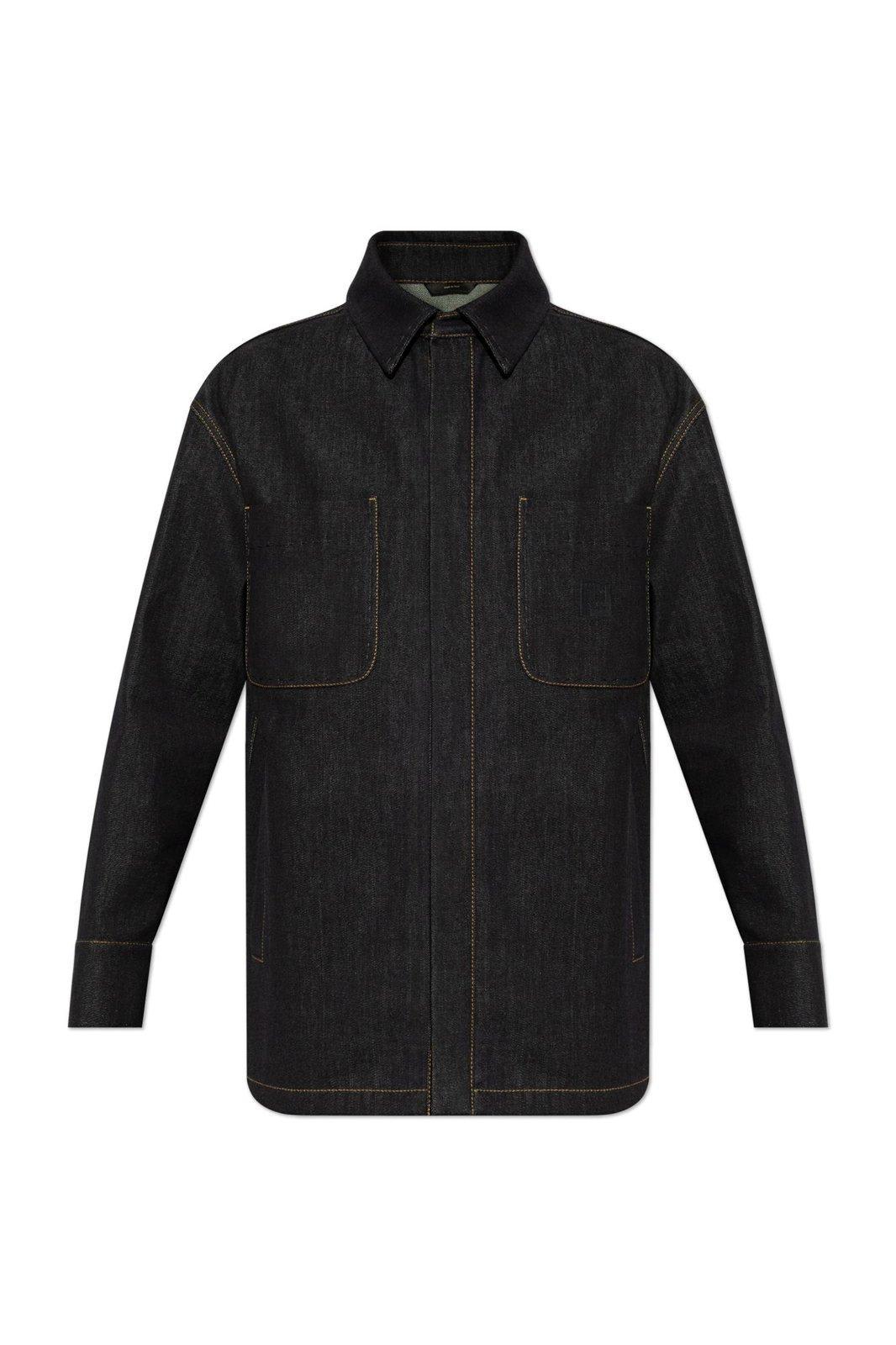 Fendi Logo Embroidered Denim Jacket