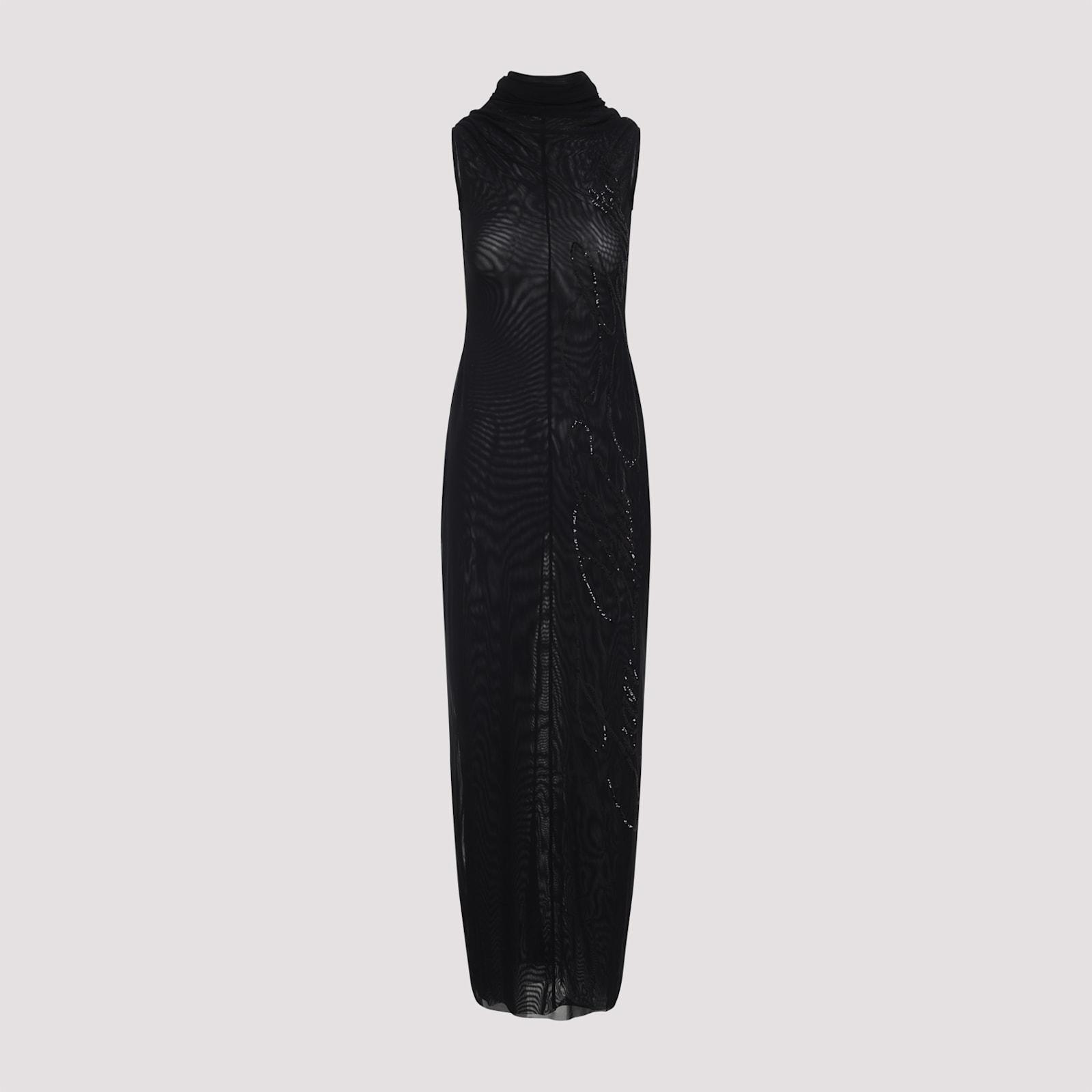 Jean Paul Gaultier Mesh Long Dress With Sequins
