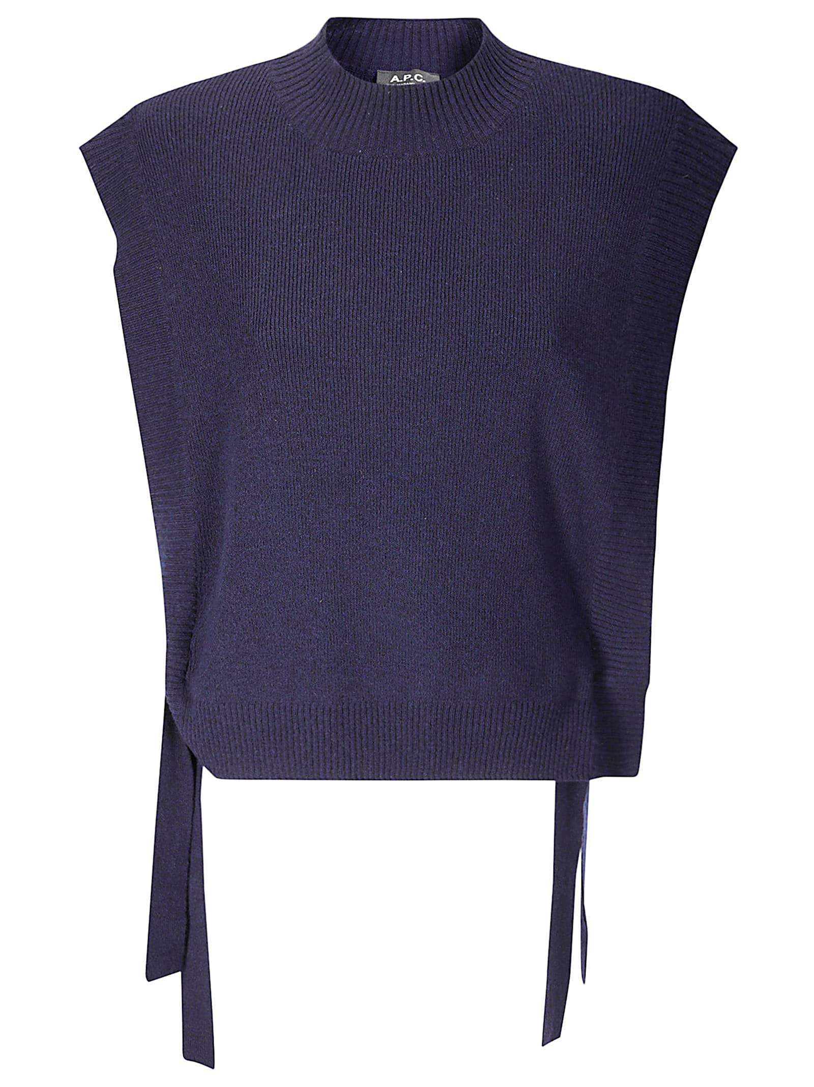 A.P.C. Navy Blue Wool Mathilde Vest