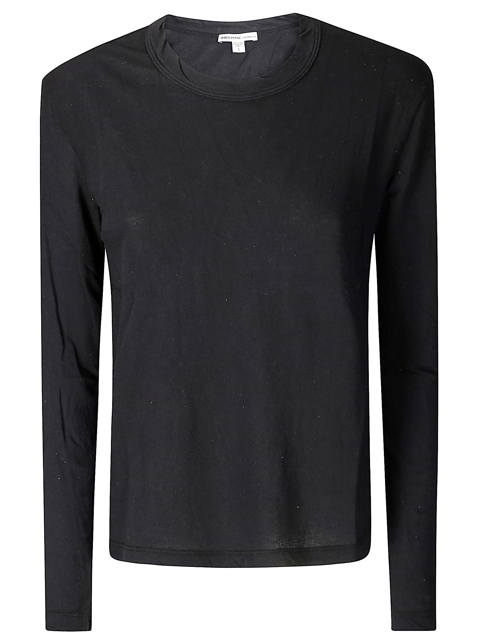 JAMES PERSE Crepe Jersey Oversized Long Sleeve Crew