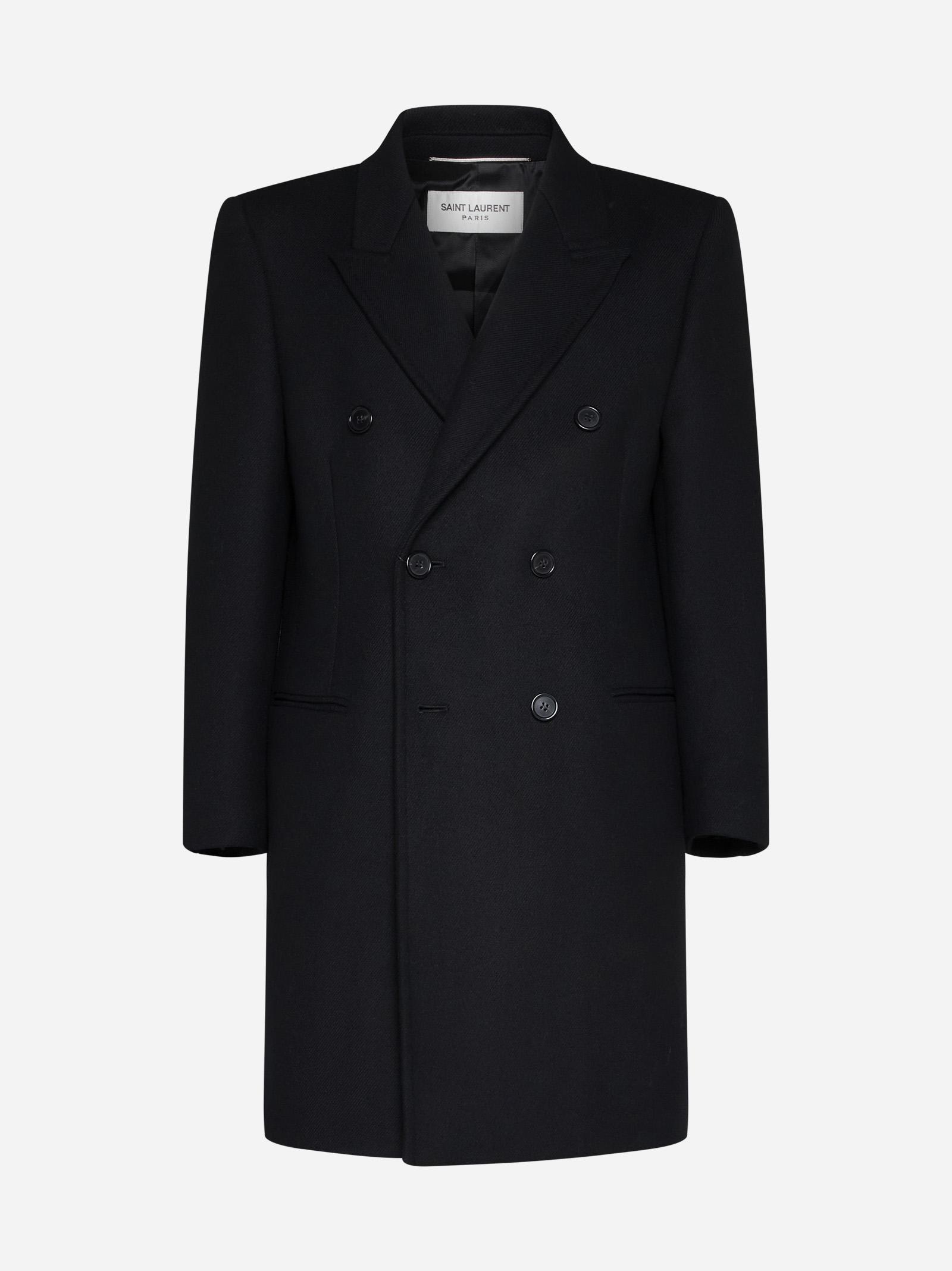 Saint Laurent Double-Breasted Wool Coat