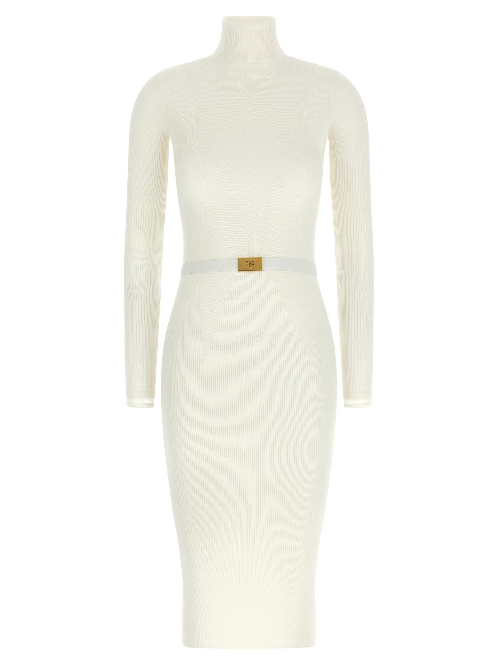 Elisabetta Franchi Logo Belt Dress