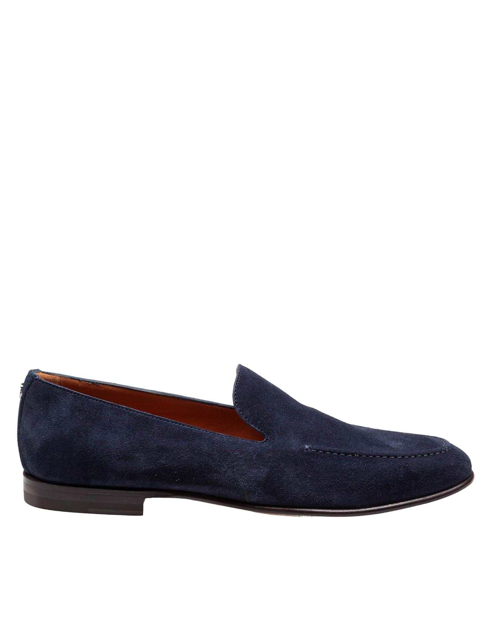 Dolce & Gabbana Calfskin Crust Moccasin Blue