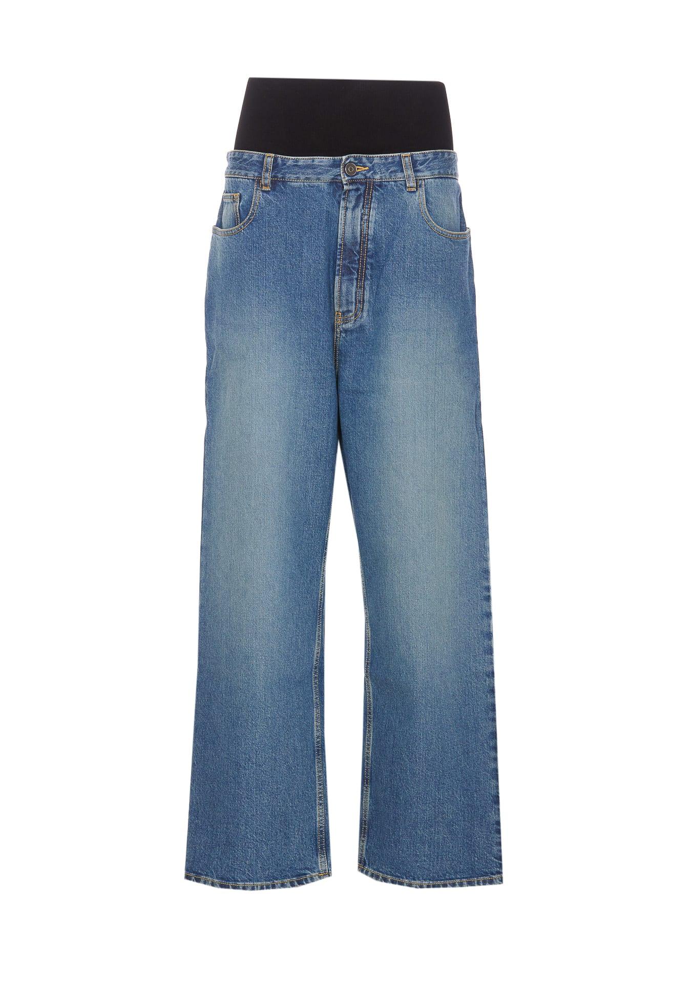 ALAIA Alaïa Women's Denim Jean Pants with Black Elastic Band