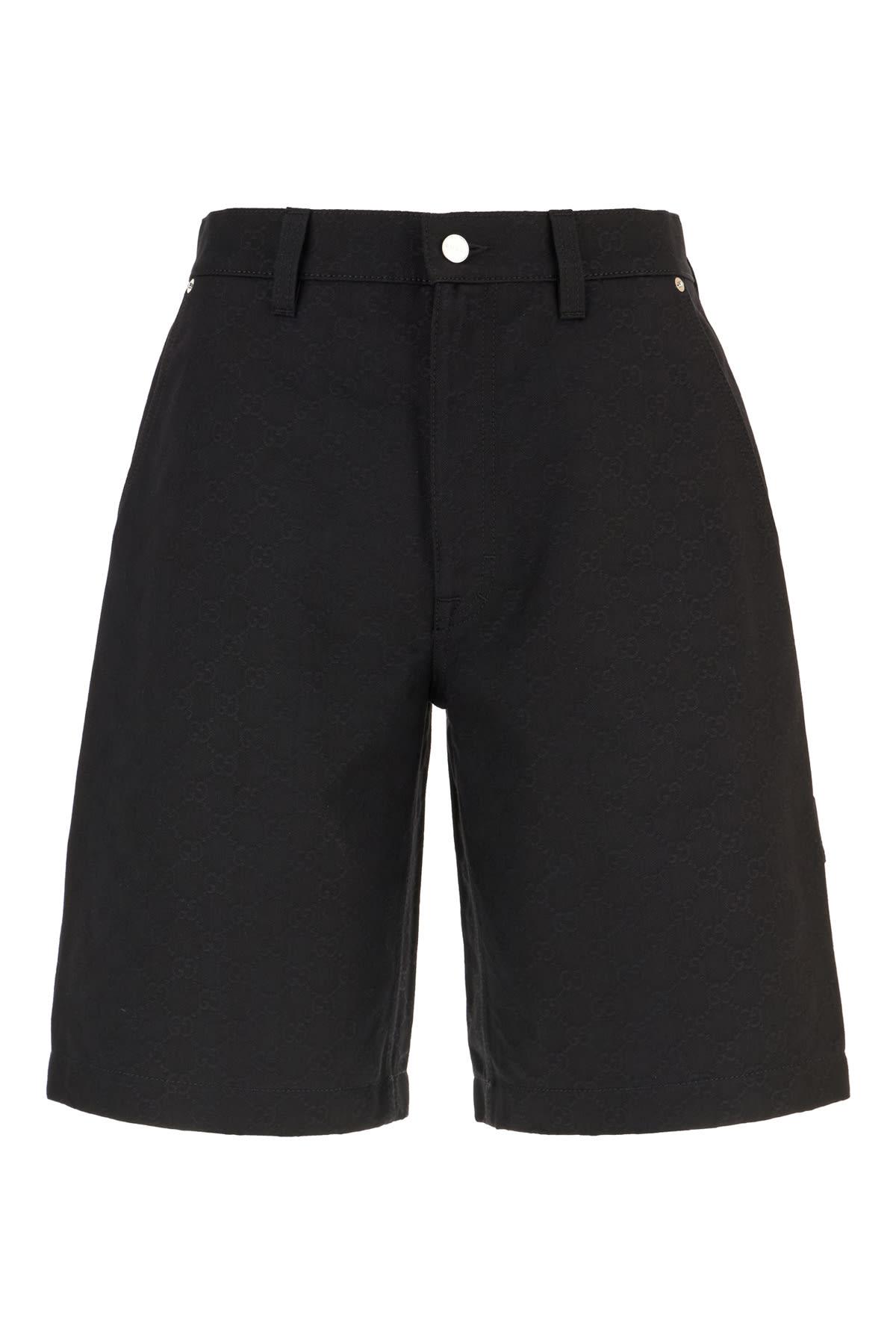 Gucci Black Denim Bermuda Shorts