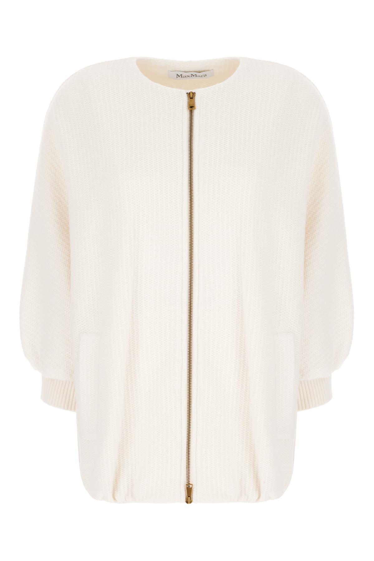 Max Mara Ivory Wool Blend Cardigan