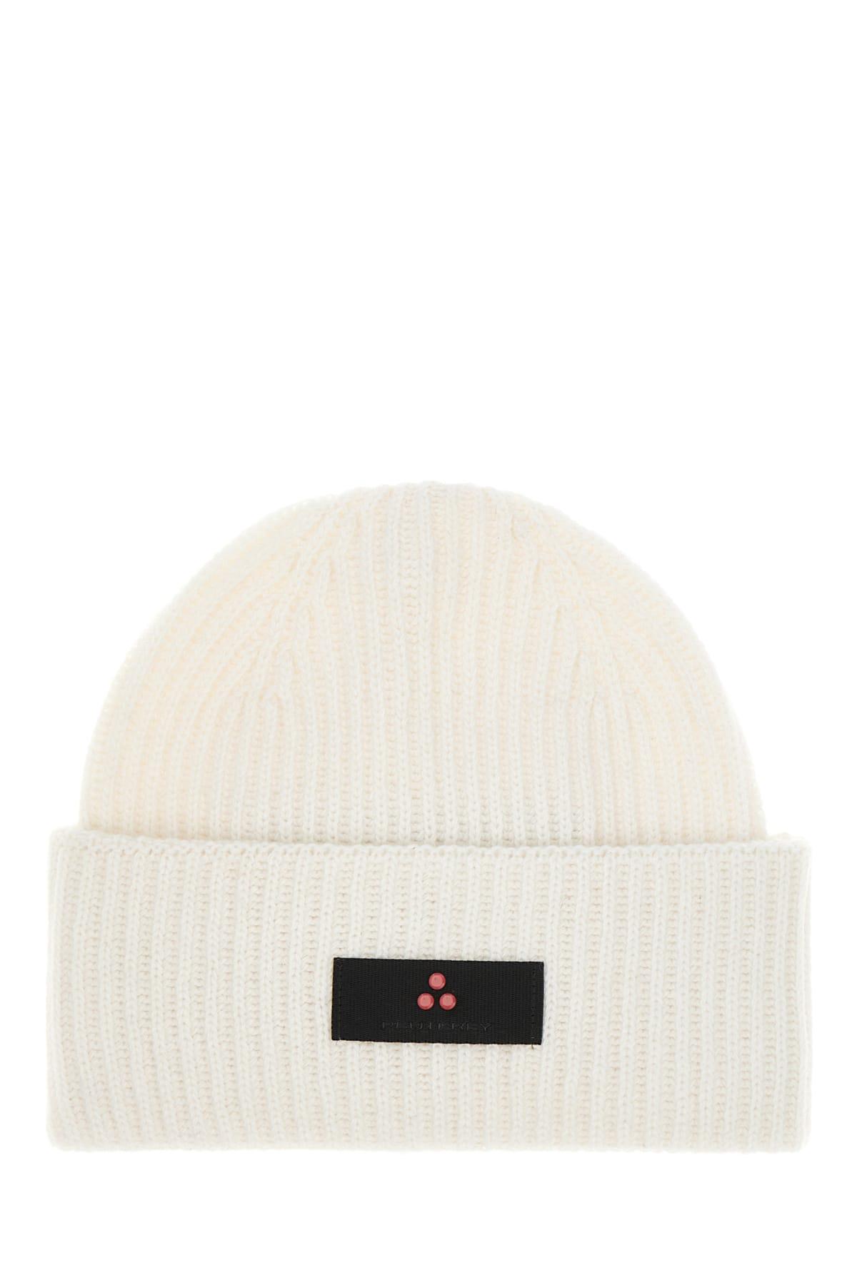 Peuterey Ivory Nylon Blend Beanie Hat