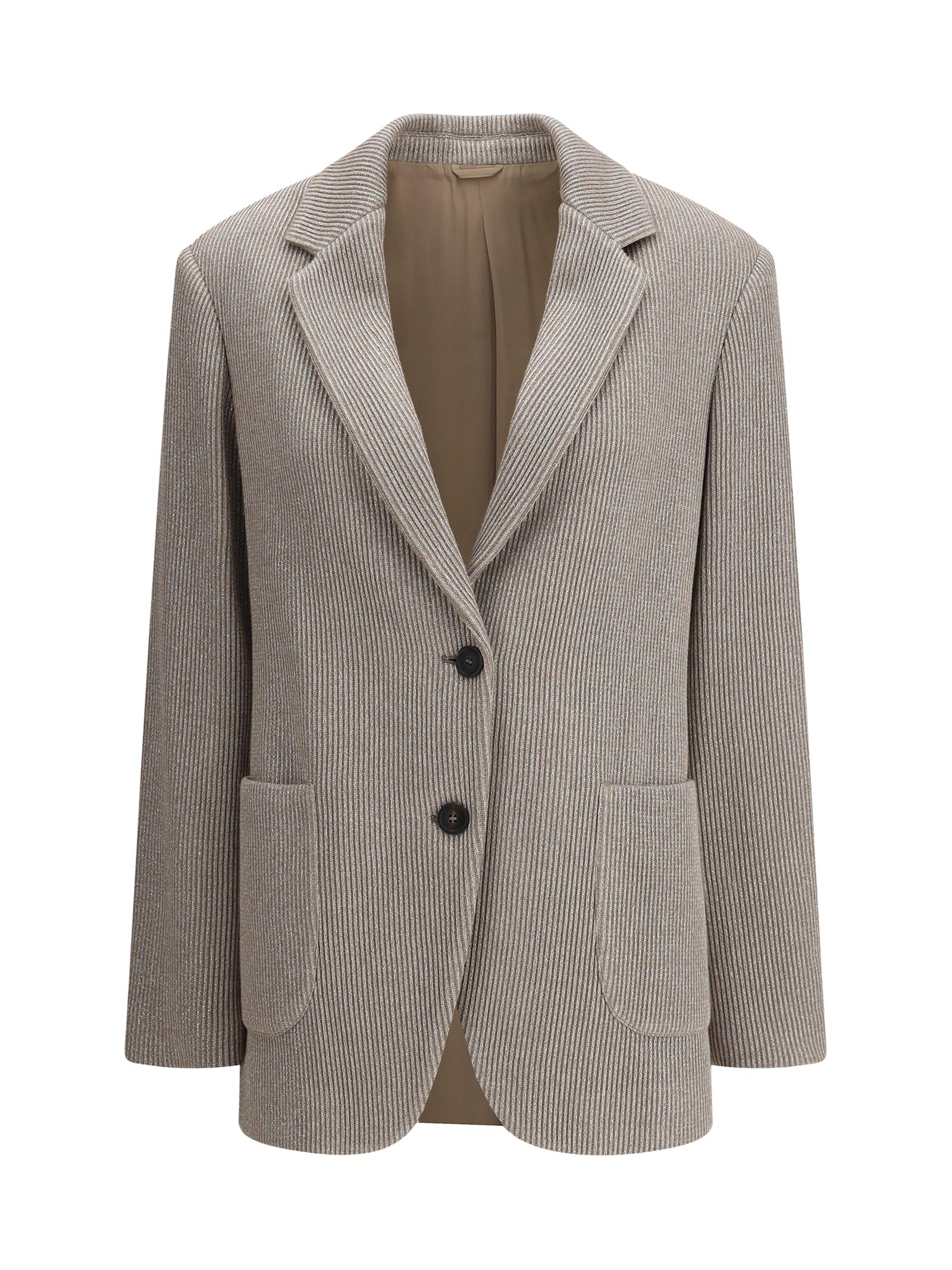 Brunello Cucinelli Ribbed Design Lurex Jacket