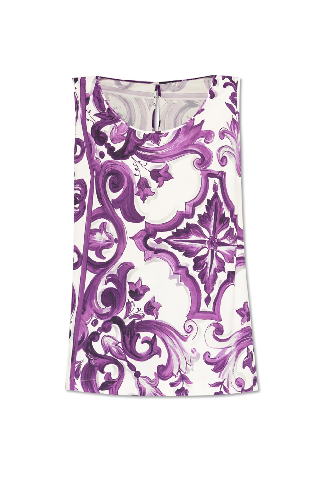 Dolce & Gabbana Top With Majolica Print