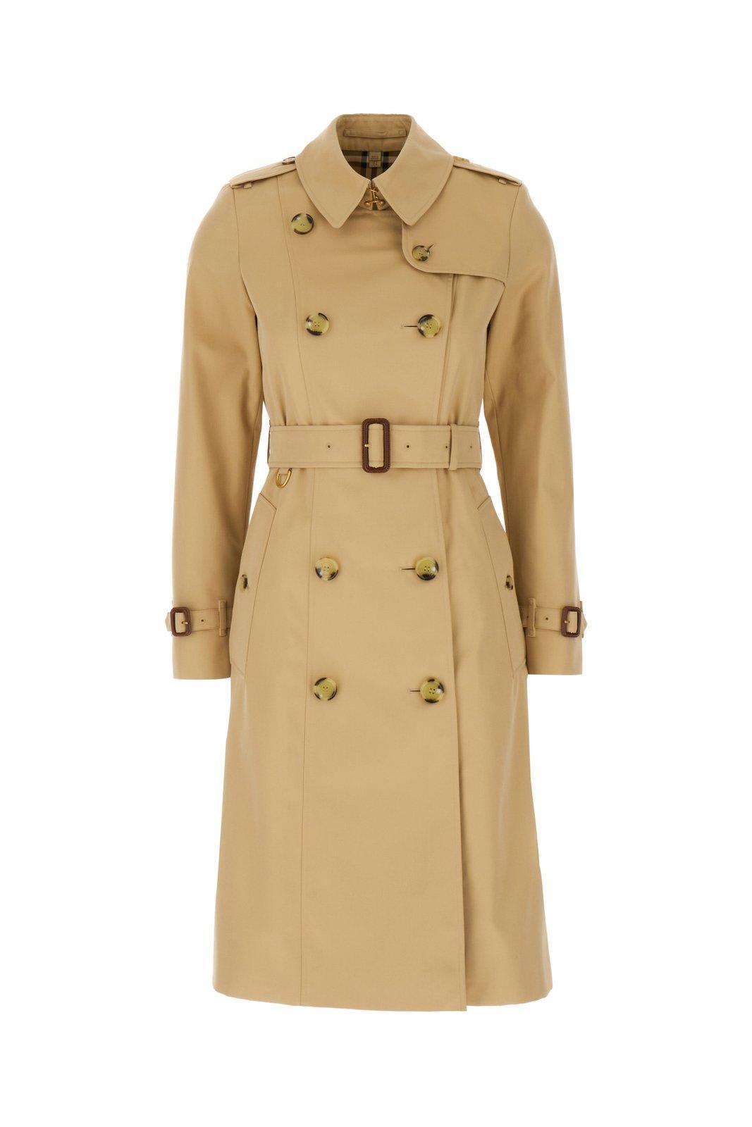 Burberry Double Breasted Belted Trench Coat