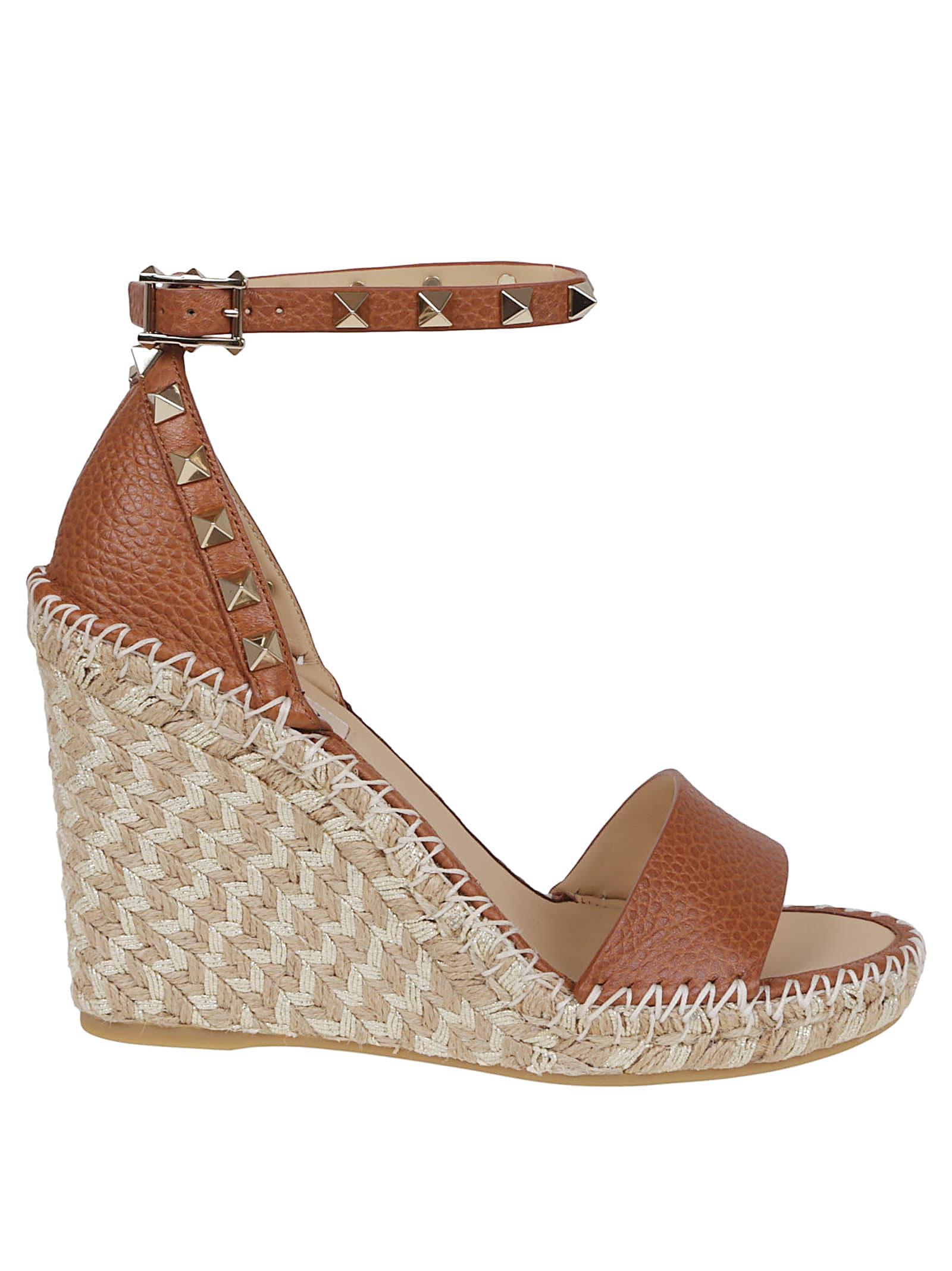Valentino Garavani Wedge Espadrillas Rockstud Double T.
