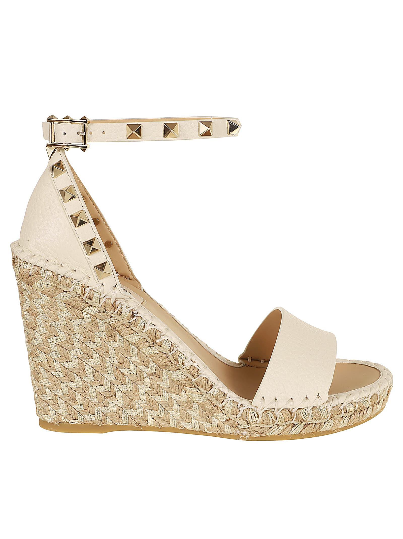 Valentino Garavani Wedge Espadrillas Rockstud Double