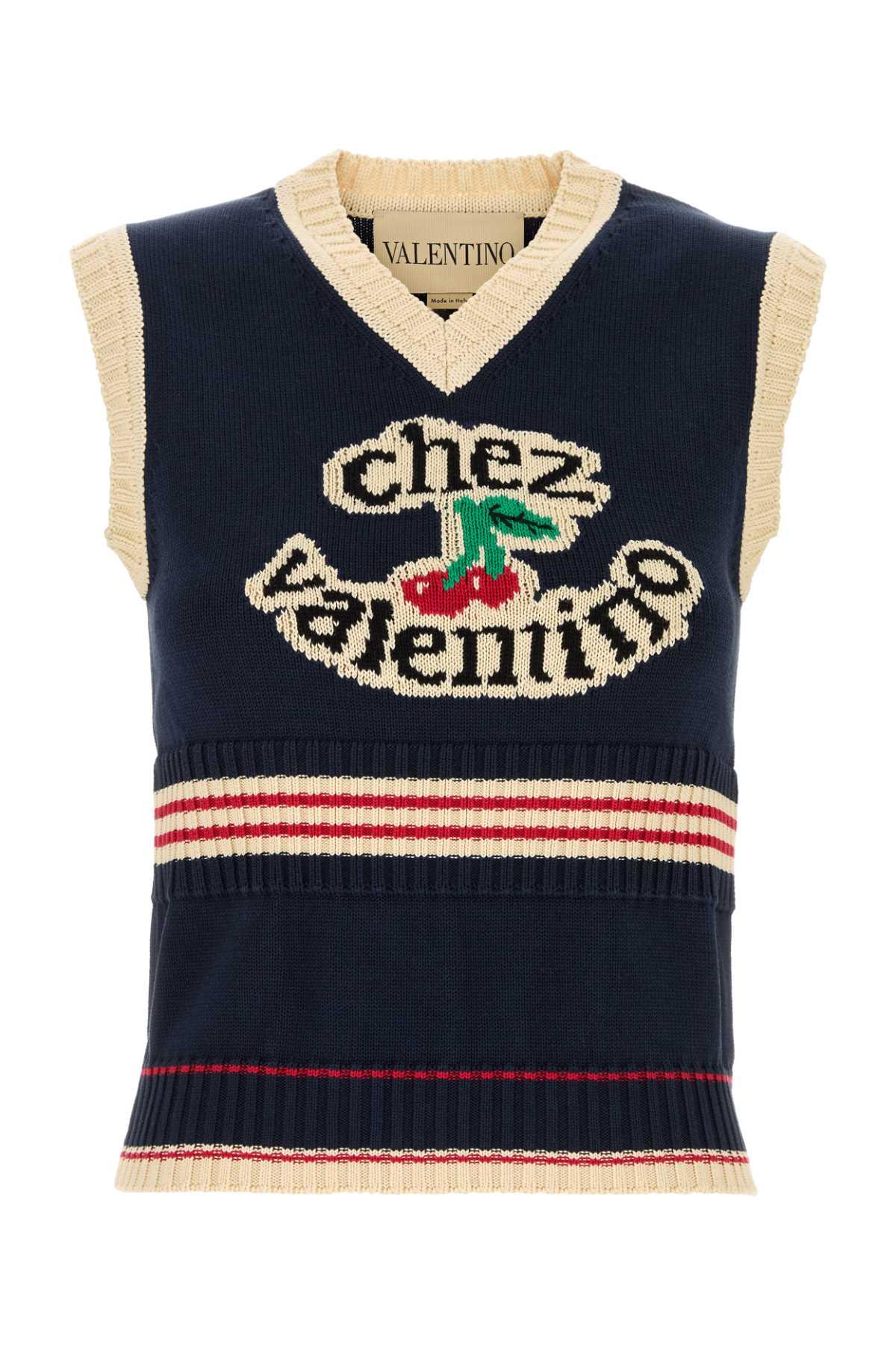 Valentino Garavani Midnight Blue Cotton Vest