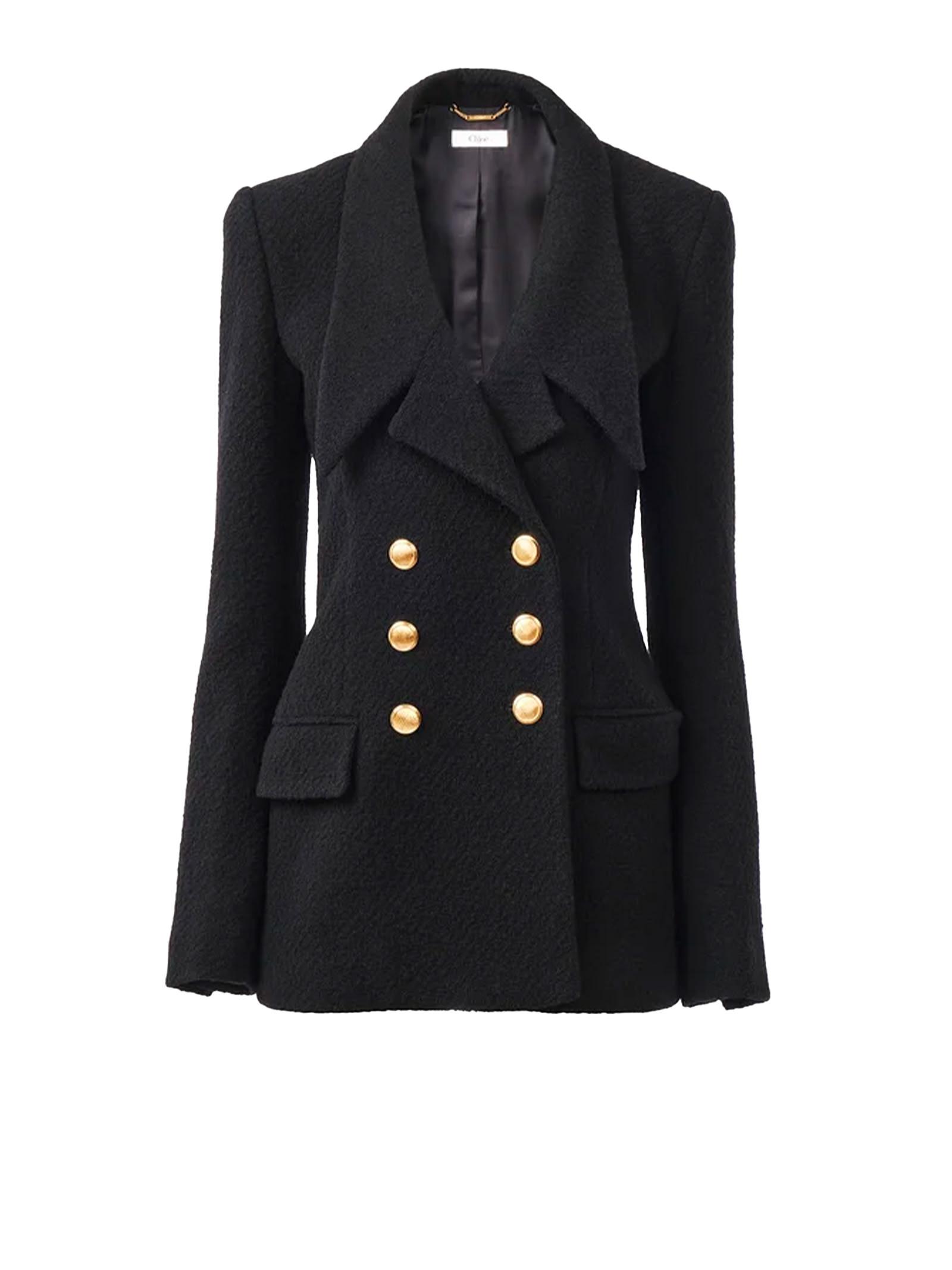 Chloé Double-breasted Bouclé Wool Jacket
