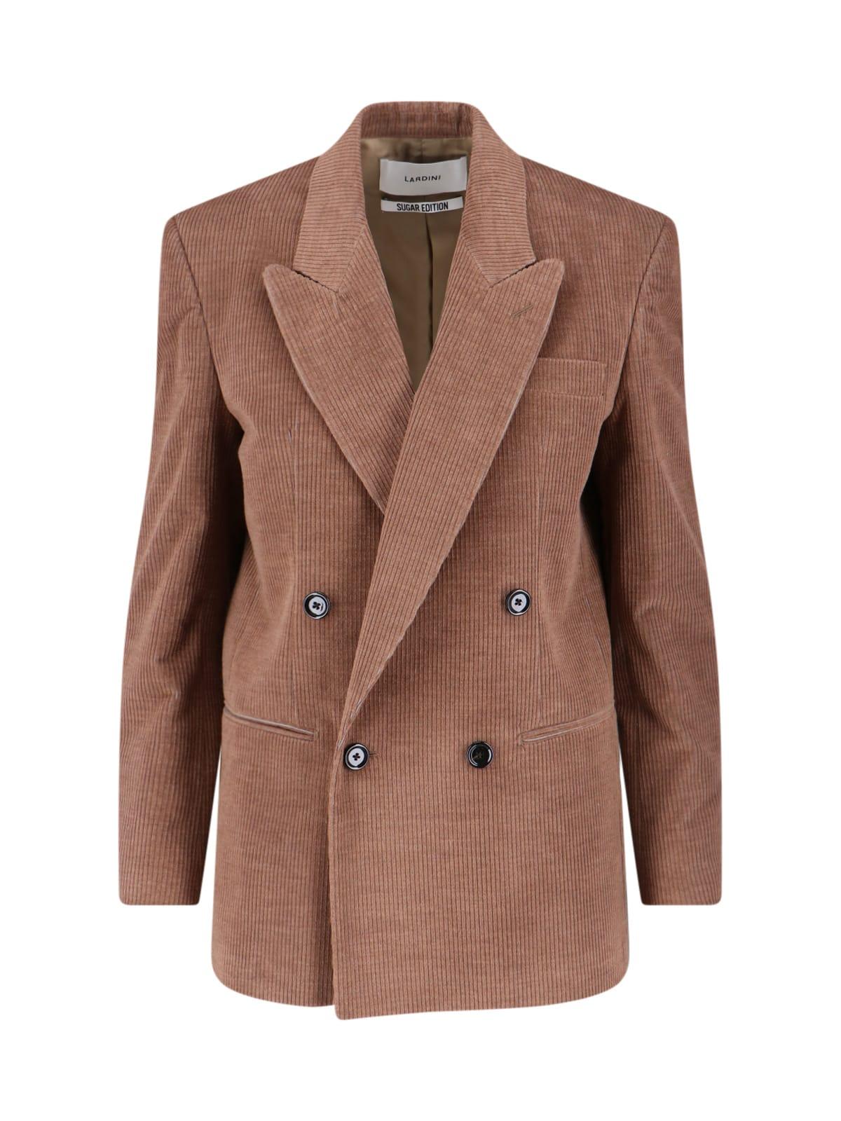 LARDINI Double-breasted Velvet Blazer