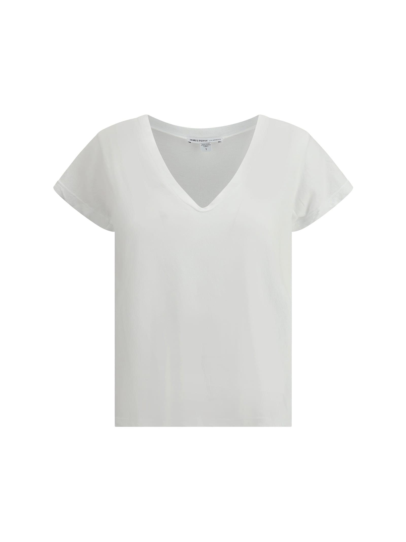 James Perse High Gauge Jersey Deep V Tee and V-neck Cotton T-shirt