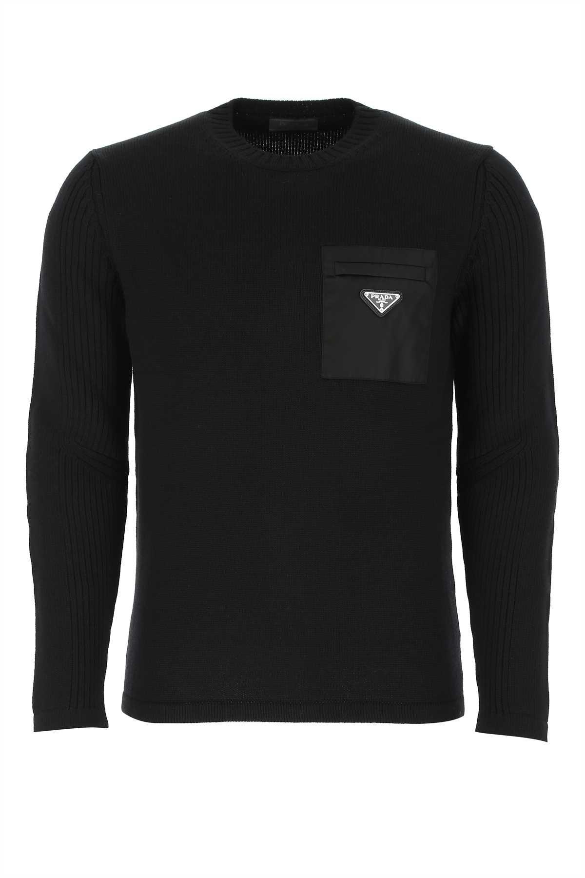 Prada Men's Wool Sweater in Black