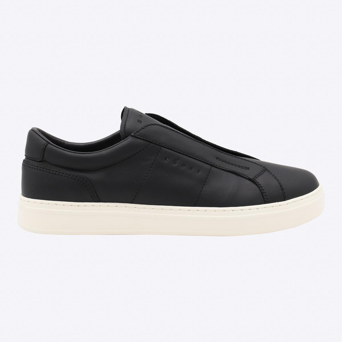 Hogan Black Leather Sneakers