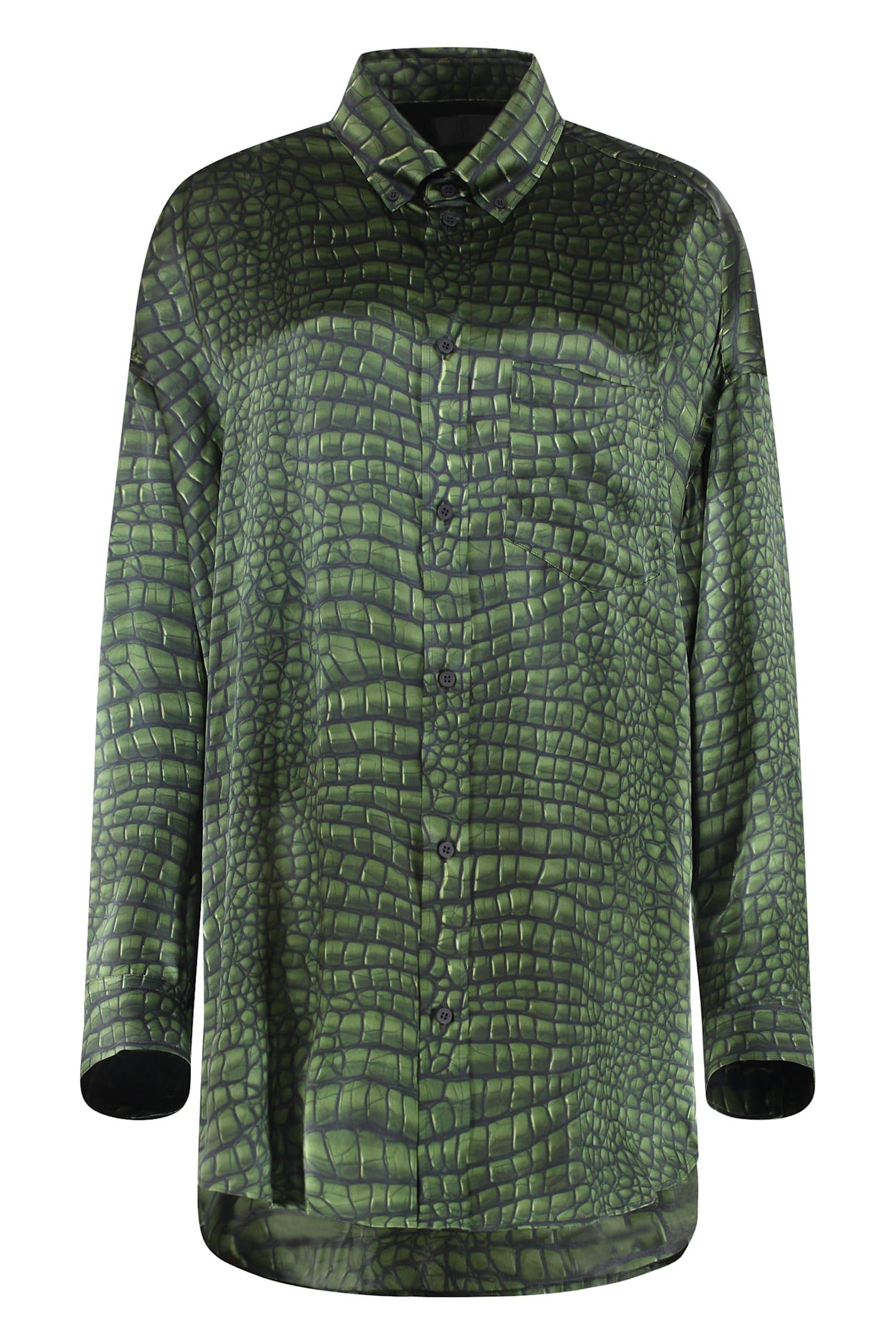 Balenciaga Women's Cocoon Printed Silk Shirt