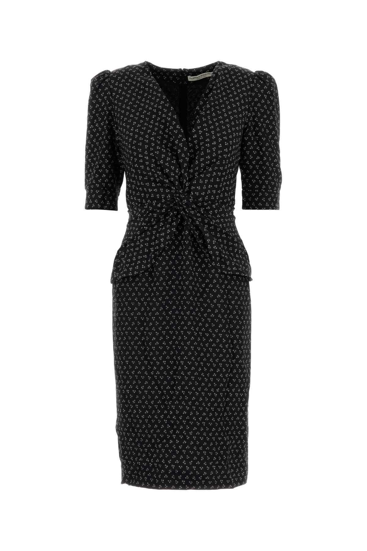 Alessandra Rich Embroidered Silk Dress