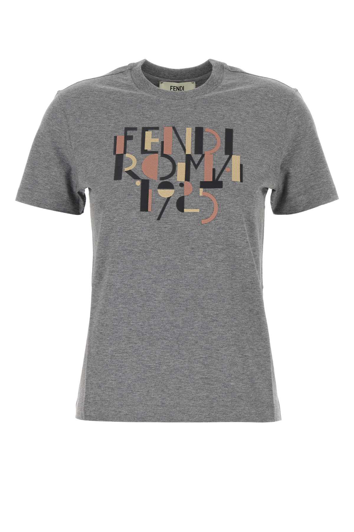 Fendi Grey Cotton T-shirt
