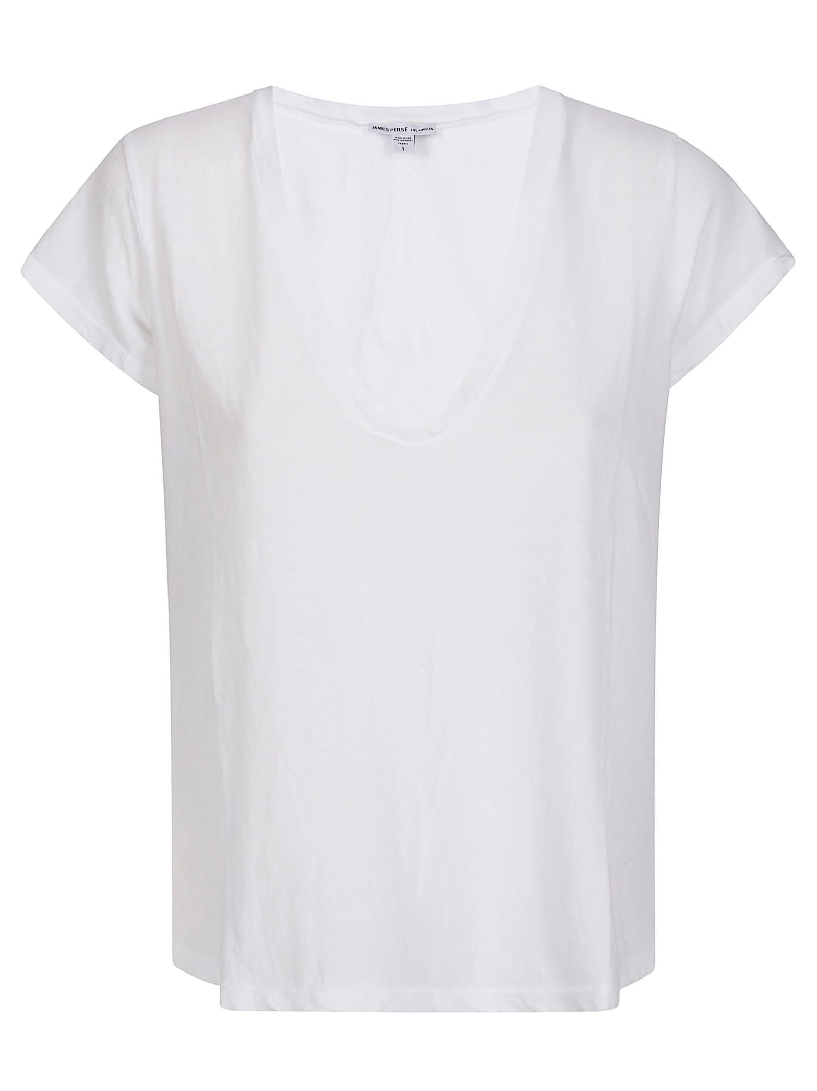 James Perse High Gauge Jersey Deep V Tee and V-neck Cotton T-shirt