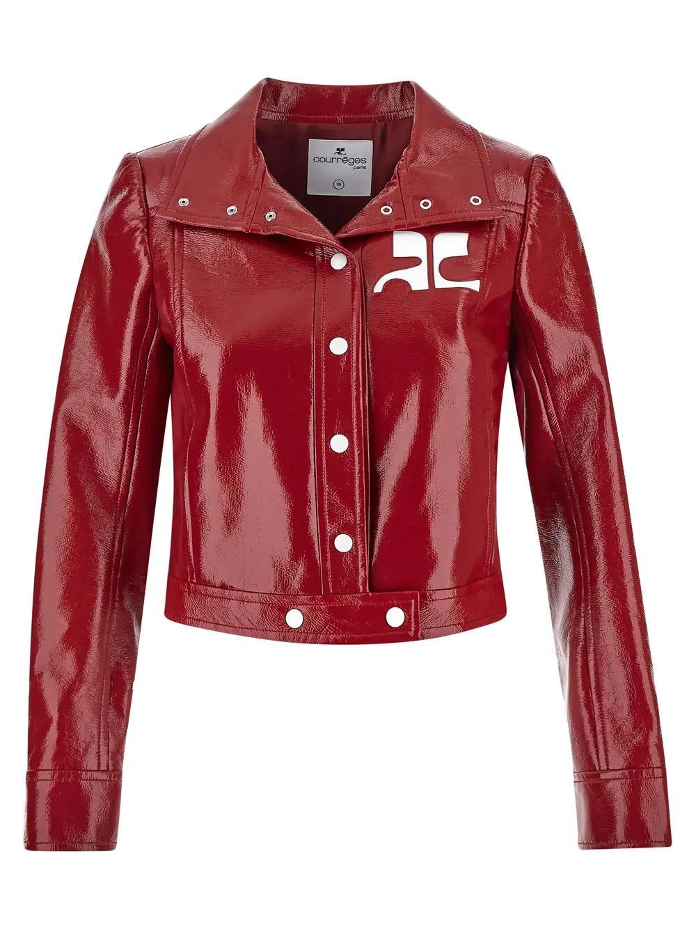Courrèges Women's Percbl005Vy0014 Reedition Vinyl Jacket in Red