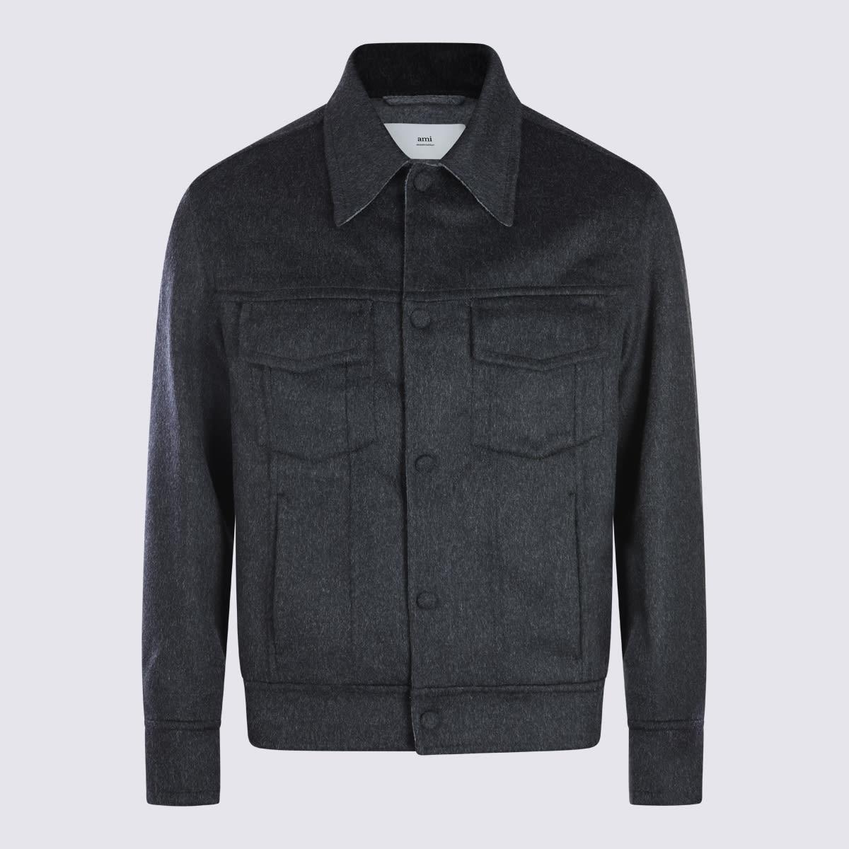 Ami Alexandre Mattiussi Grey Wool Casual Jacket