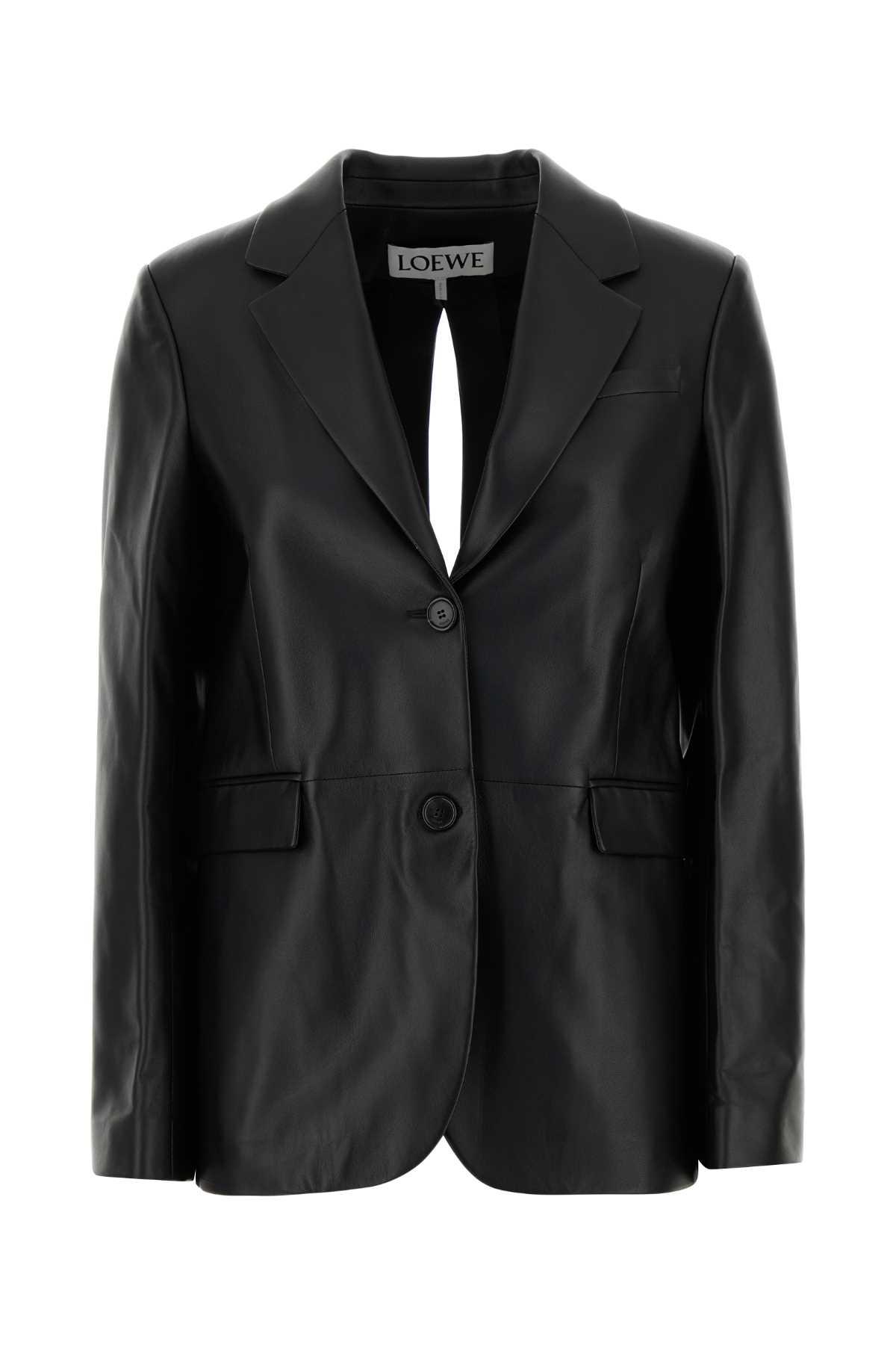 LOEWE Black Leather Blazer