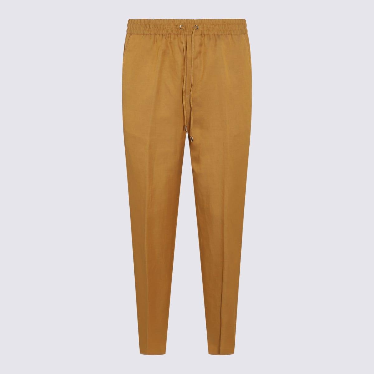 Etro Ochre Linen Blend Pants