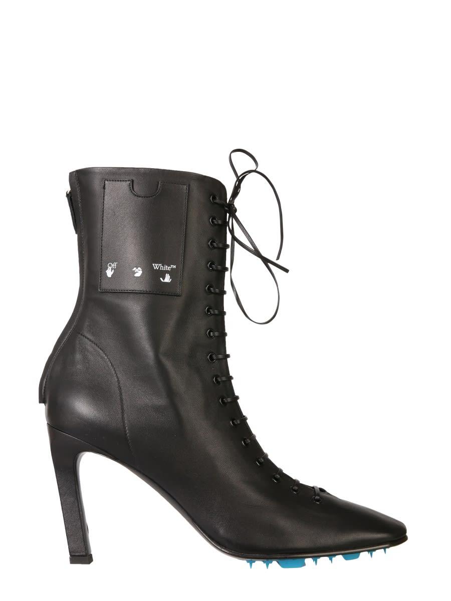 Off-White Leather Heel Boots