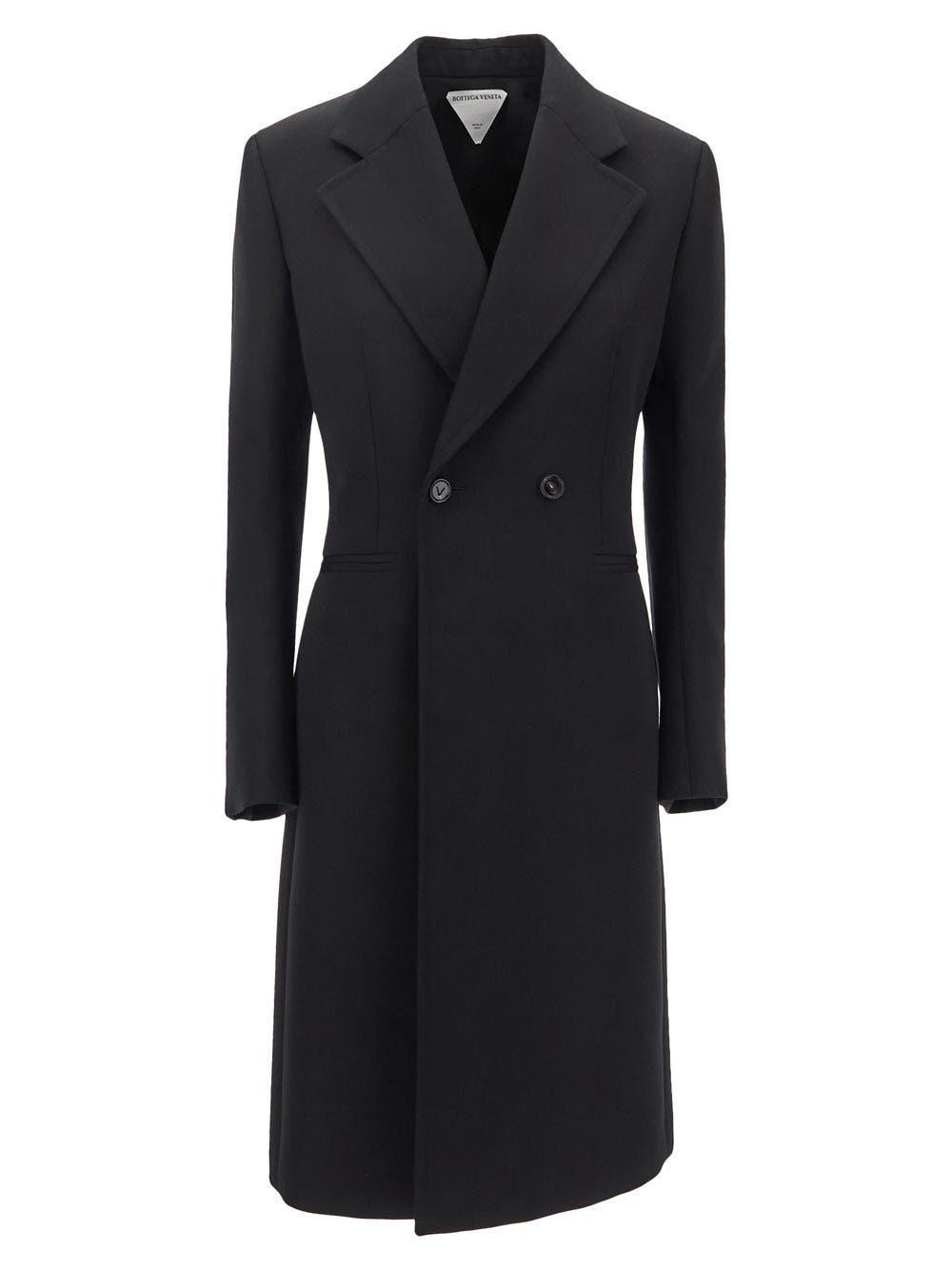 Bottega Veneta Women's Wool Coat in Black