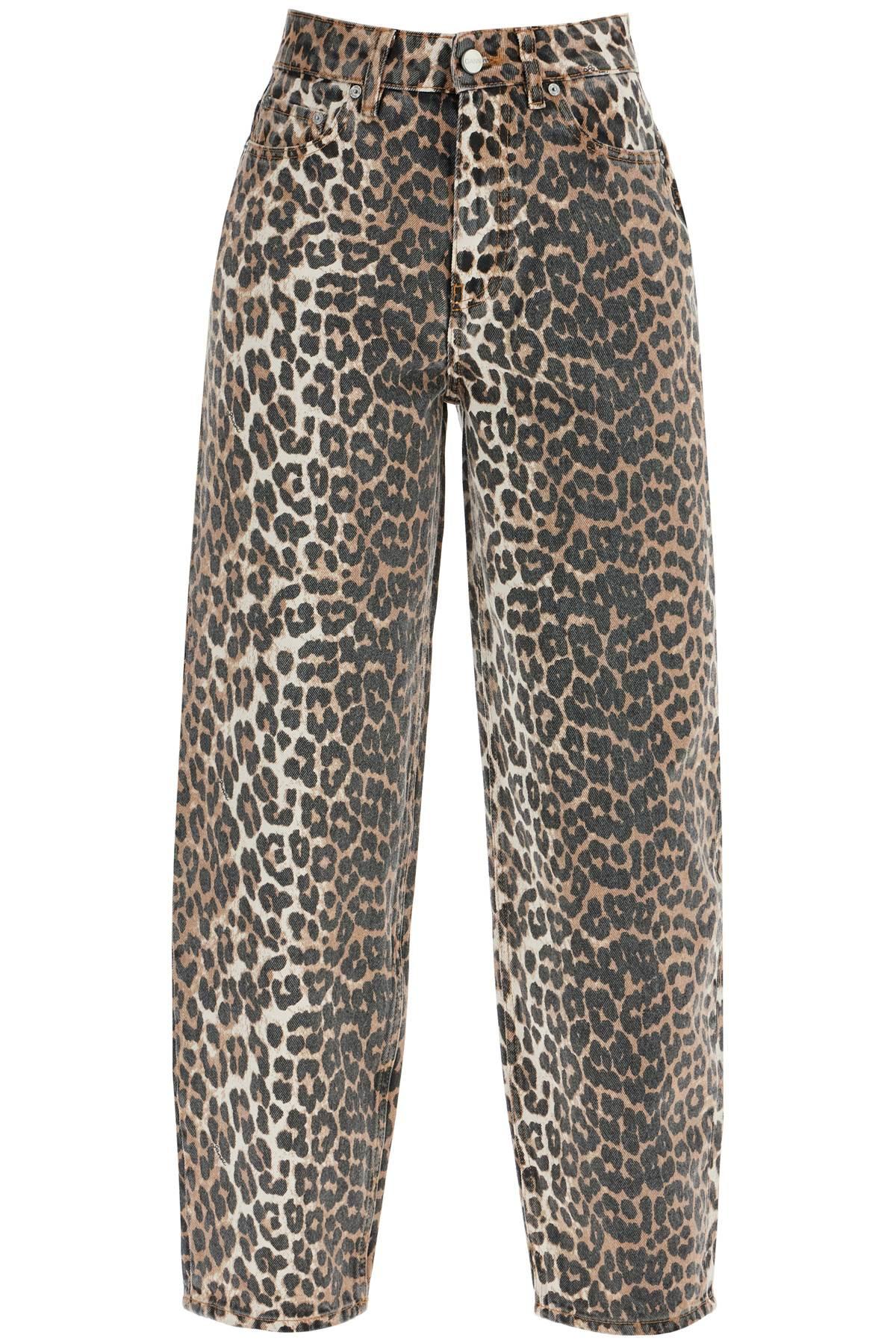 Ganni Jeans In Animalier Cotton